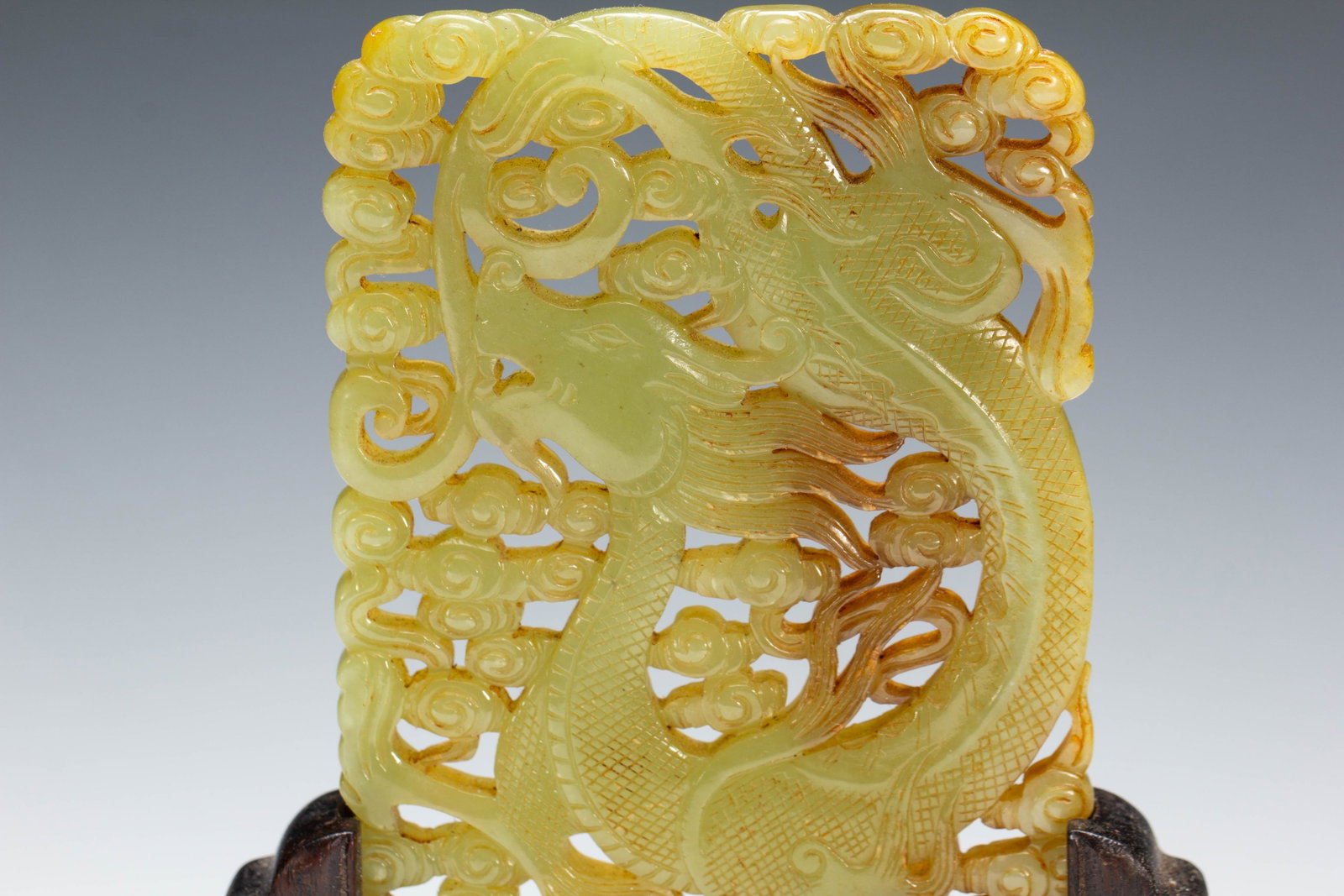 CHINESE YELLOW JADE TABLE SCREEN - 9