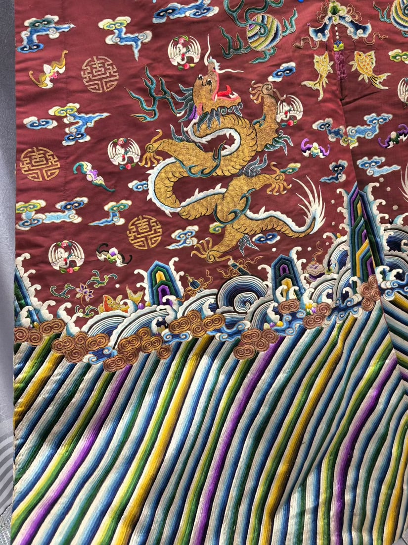 Silk Embroidery Cloud and Dragon Pattern Dragon Robe - 6