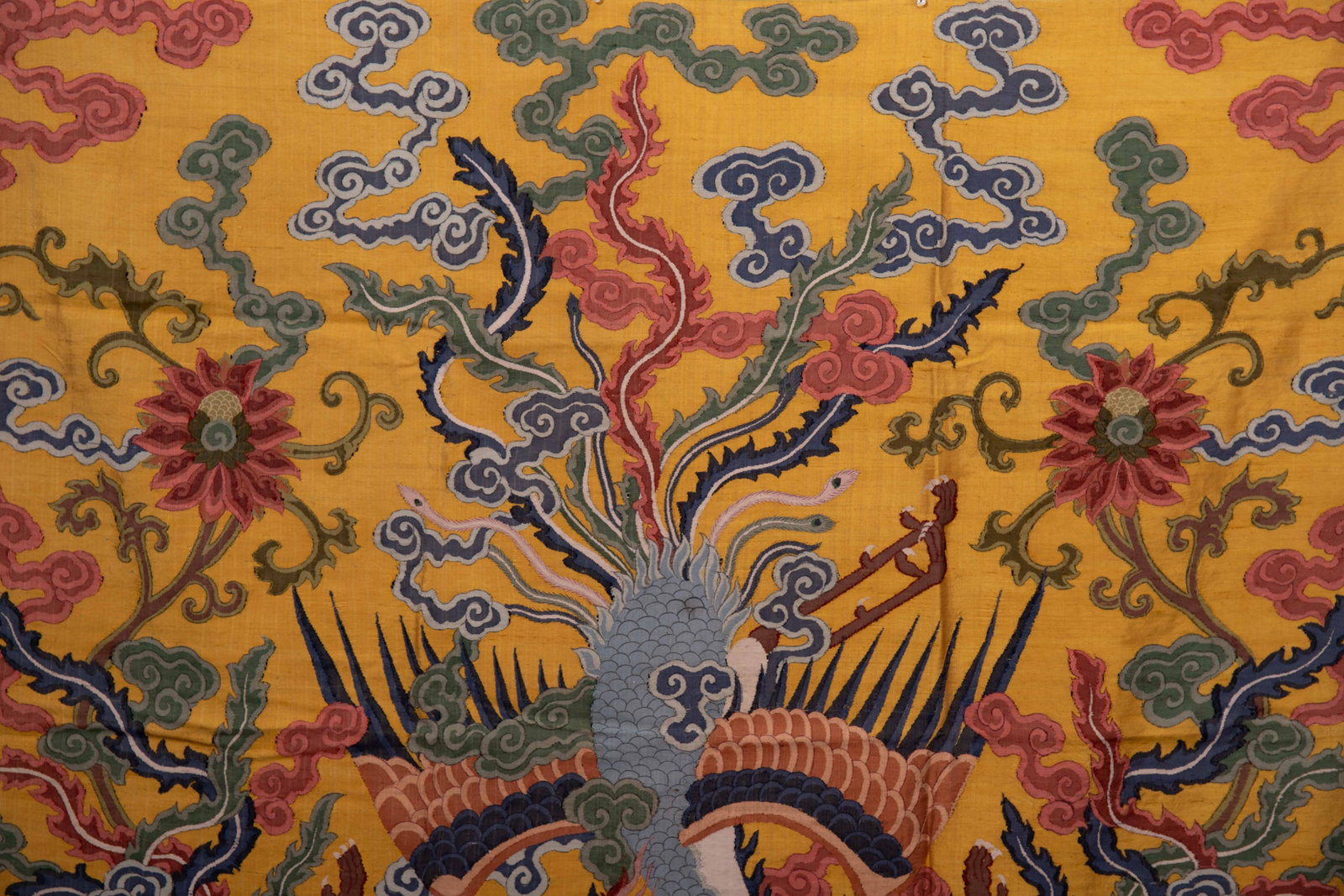 A CHINESE KESI THREE PHOENIXES TEXTILE PANEL - 3