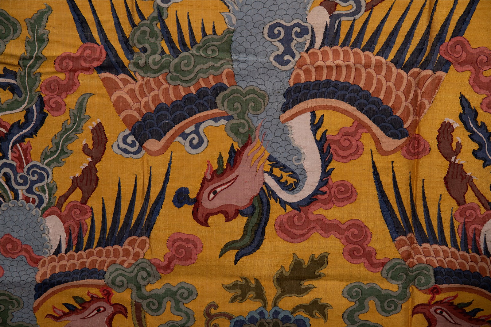 A CHINESE KESI THREE PHOENIXES TEXTILE PANEL - 5