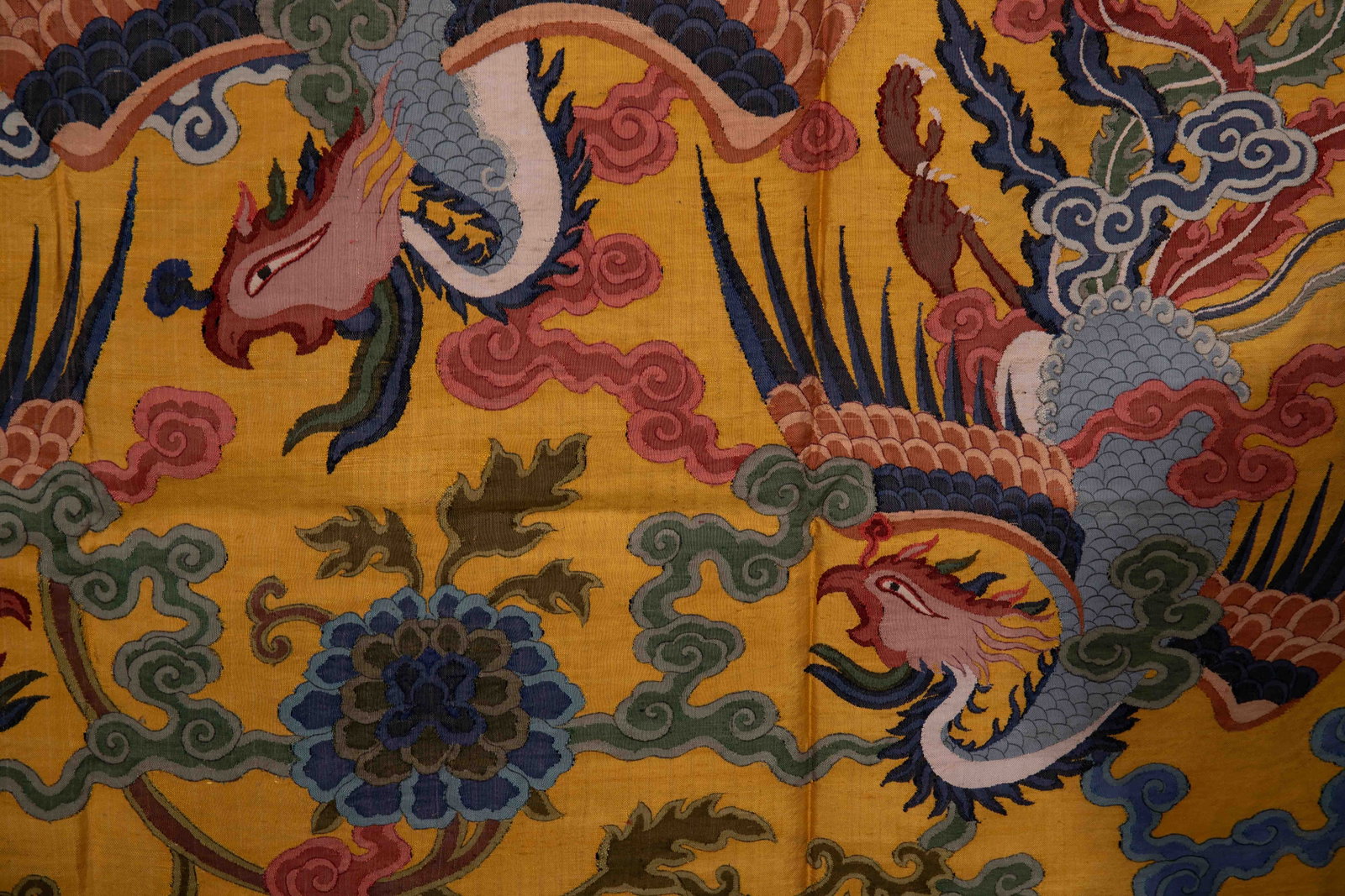 A CHINESE KESI THREE PHOENIXES TEXTILE PANEL - 7