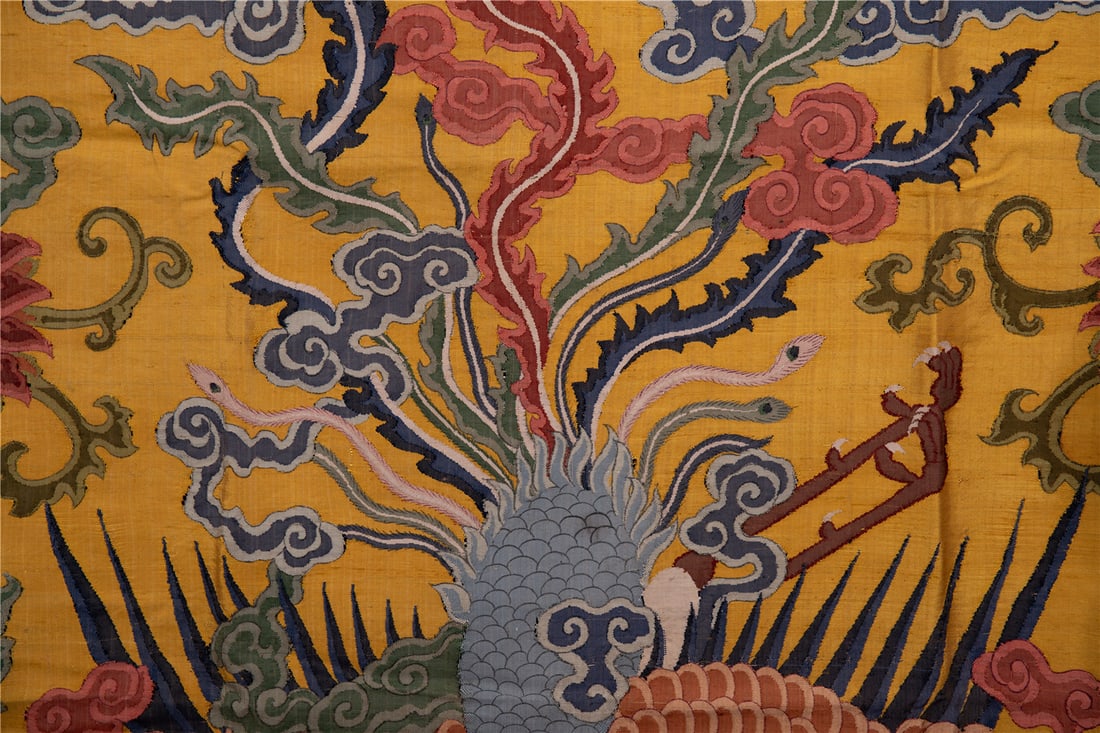 A CHINESE KESI THREE PHOENIXES TEXTILE PANEL - 8