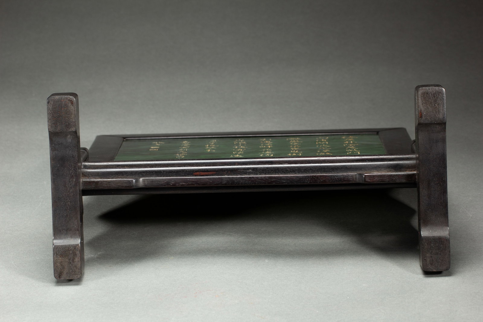 A CHINESE SPINACH JADE TABLE SCREEN - 8