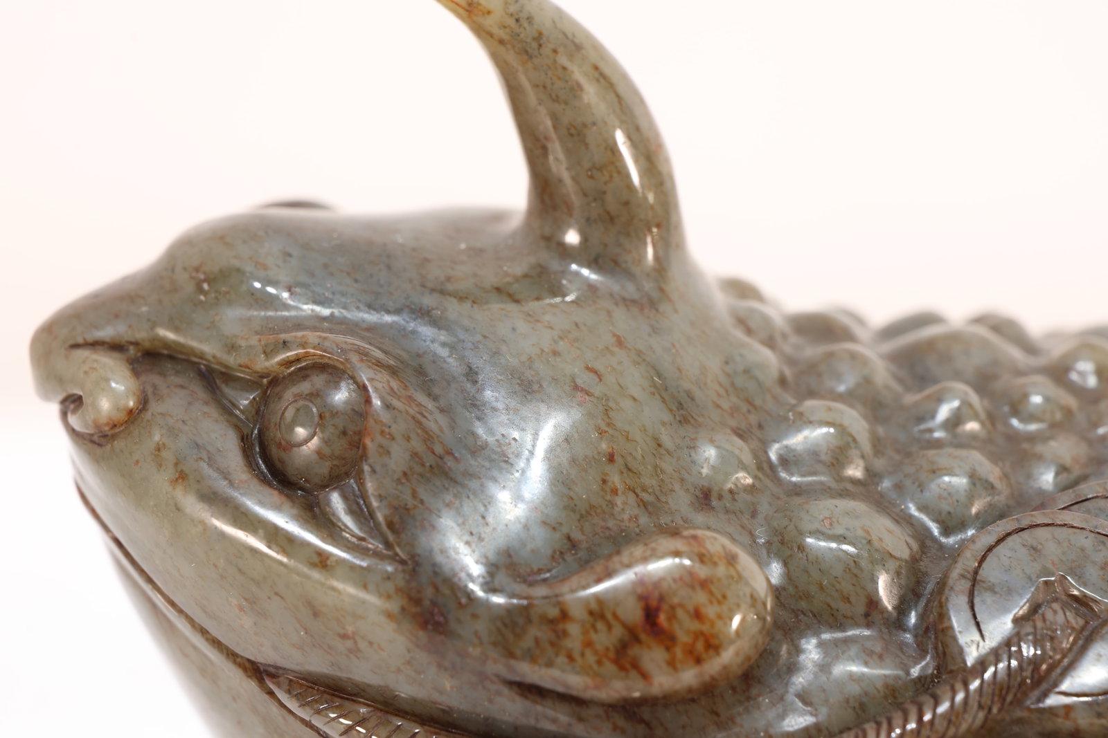 Jade Carved Toad Shape Figure - 2