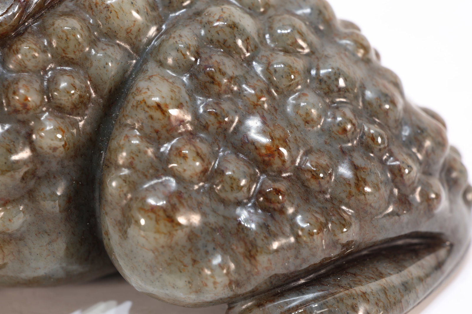 Jade Carved Toad Shape Figure - 4
