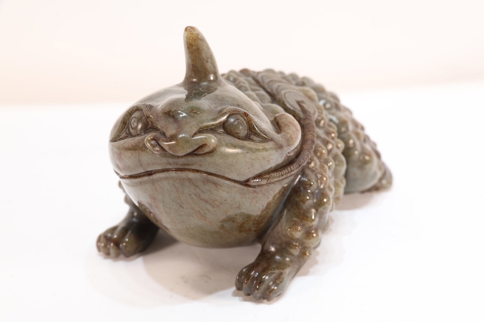 Jade Carved Toad Shape Figure - 5