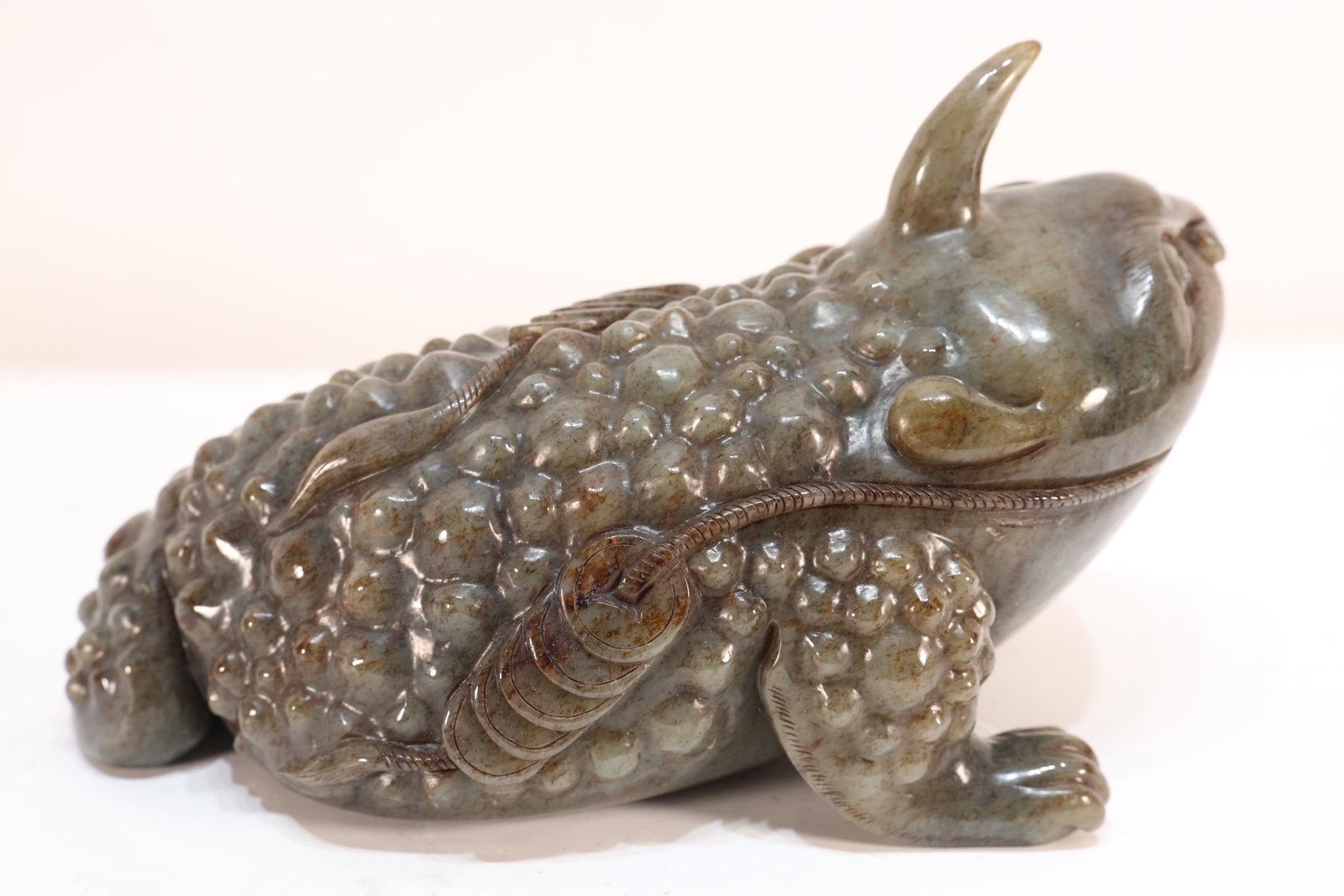 Jade Carved Toad Shape Figure - 6