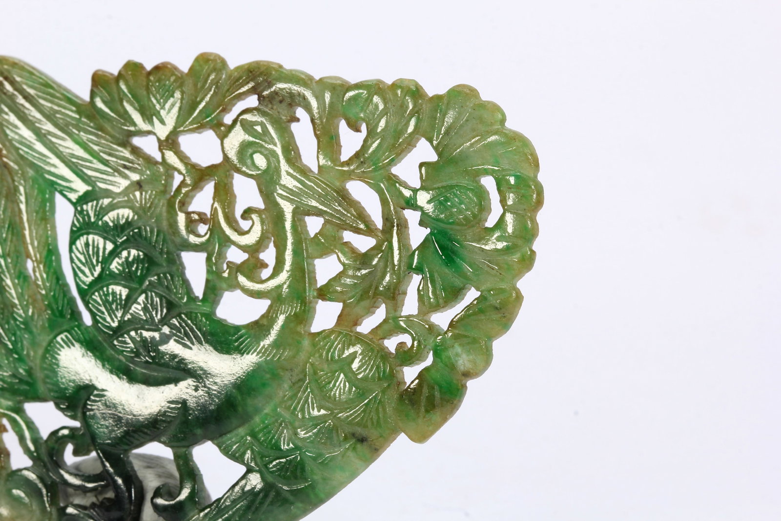 A CHINESE OPENWORK JADEITE PHOENIX PLAQUE - 2