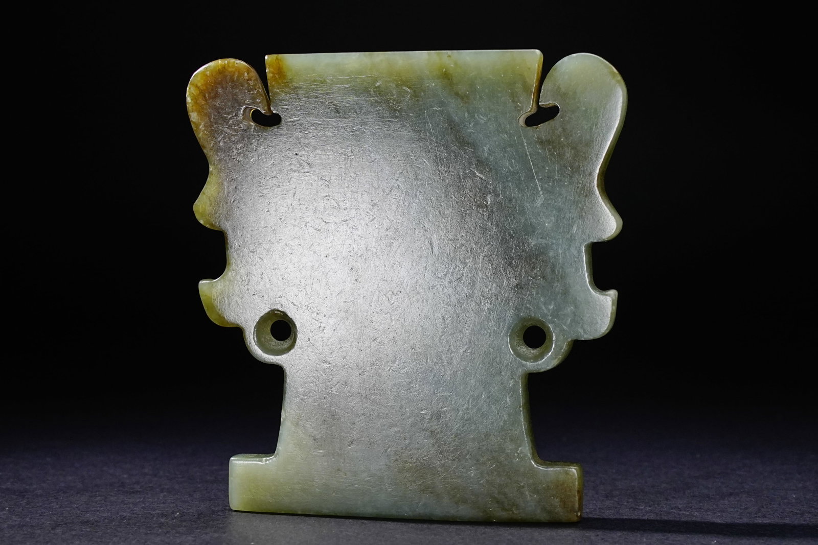 Jade Carved Character Face Pattern Bi - 2