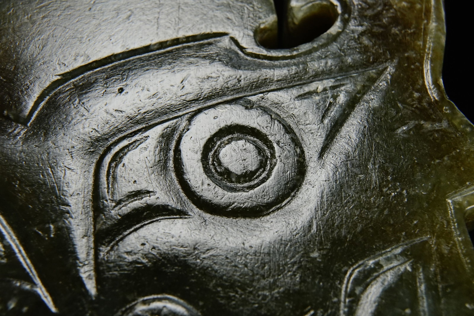 Jade Carved Character Face Pattern Bi - 3