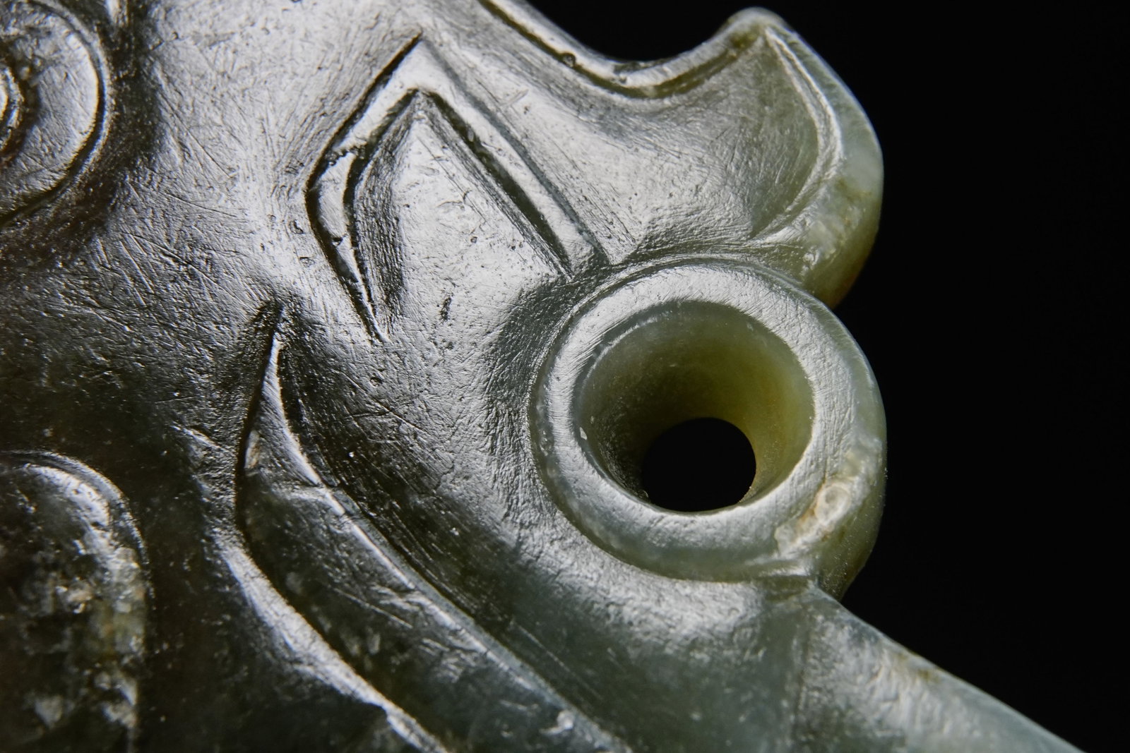 Jade Carved Character Face Pattern Bi - 6