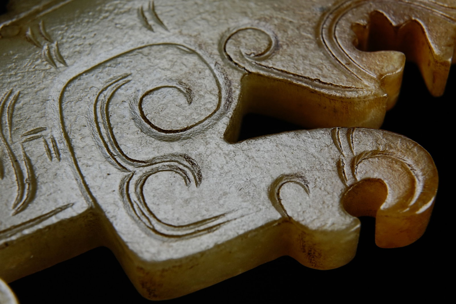 Jade Carved Beast Face Pattern Tiger Shape Bi - 4