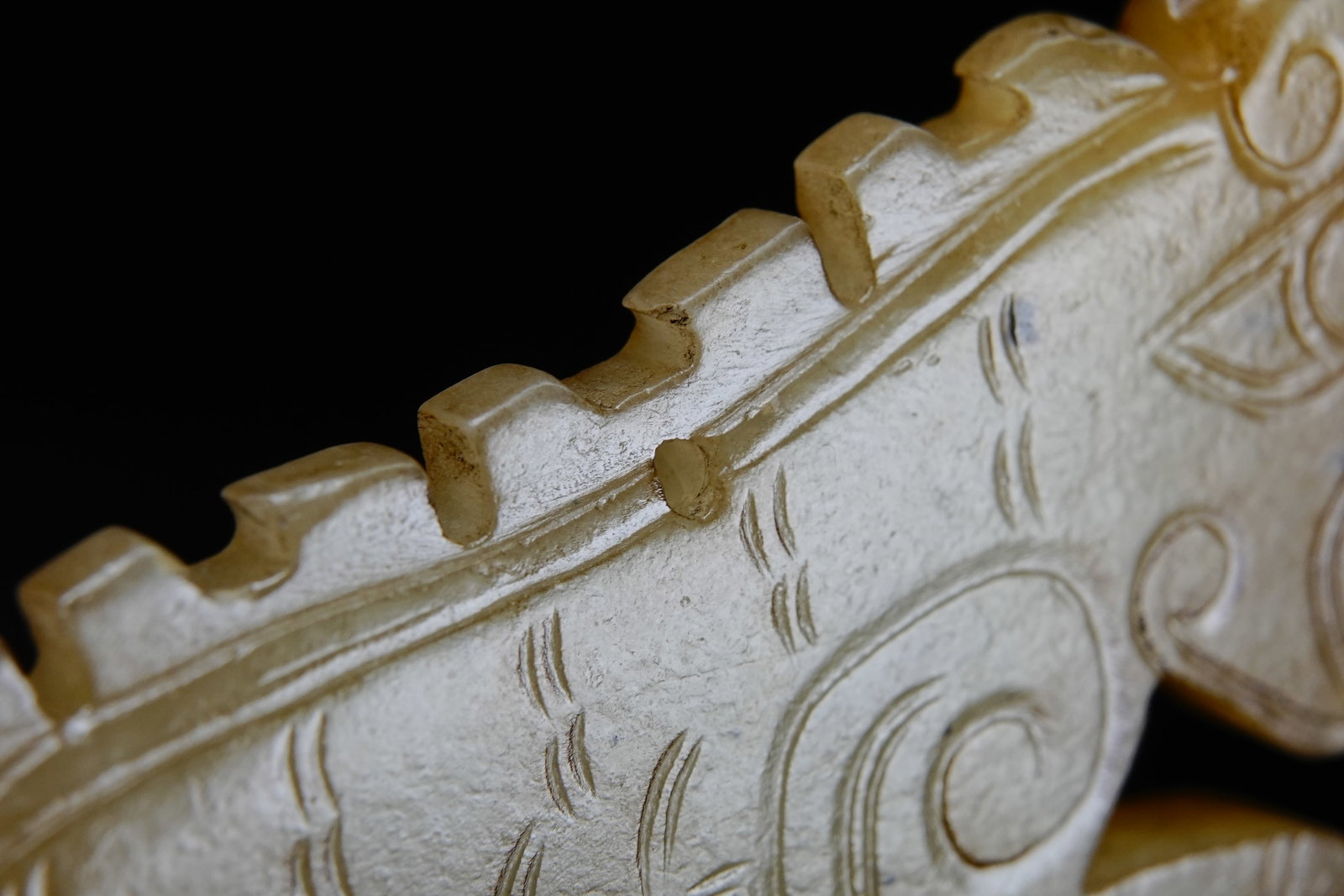Jade Carved Beast Face Pattern Tiger Shape Bi - 8