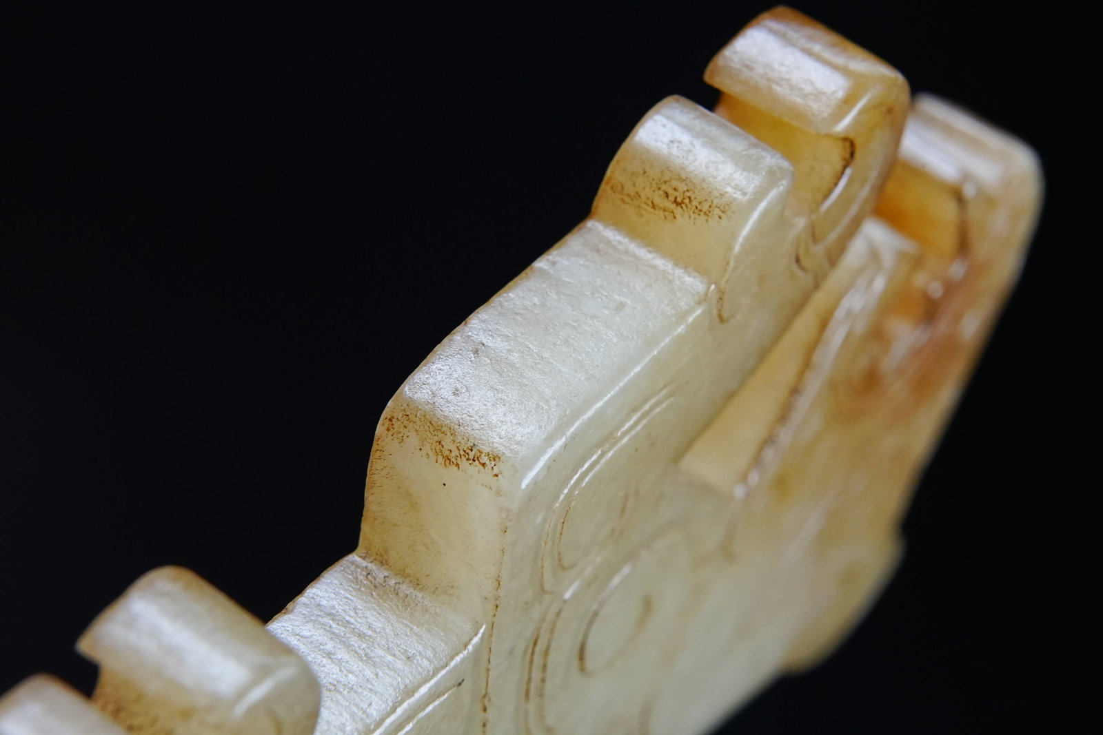 Jade Carved Beast Face Pattern Tiger Shape Bi - 9