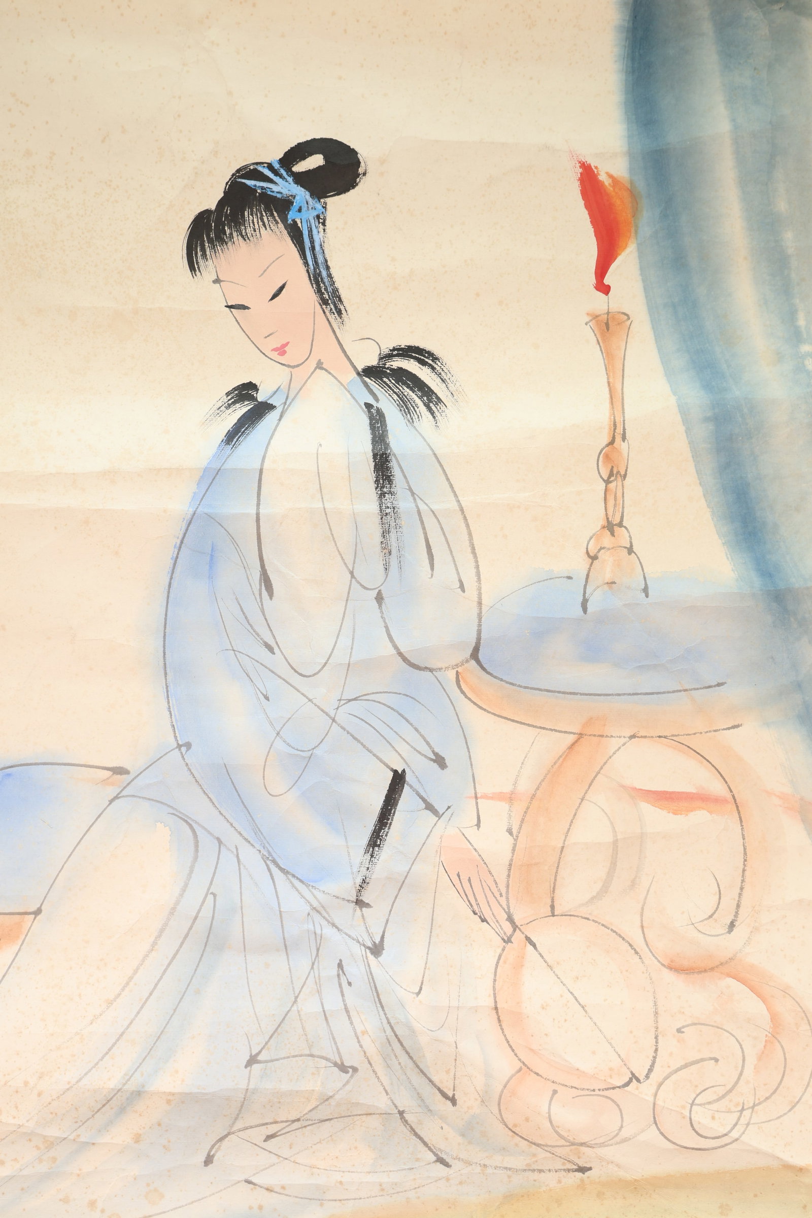 Chinese Drawing Beauty Painting,Lin Fengmian Mark: Chinese Drawing Beauty Painting,Lin Fengmian Mark (68 x 66cm)