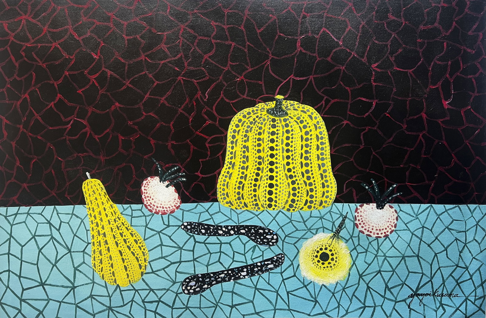 Yayoi Kusama. Pumpkin painting. Oil on Canvas: Yayoi Kusama. Pumpkin painting. Oil on Canvas (90 x 60cm)