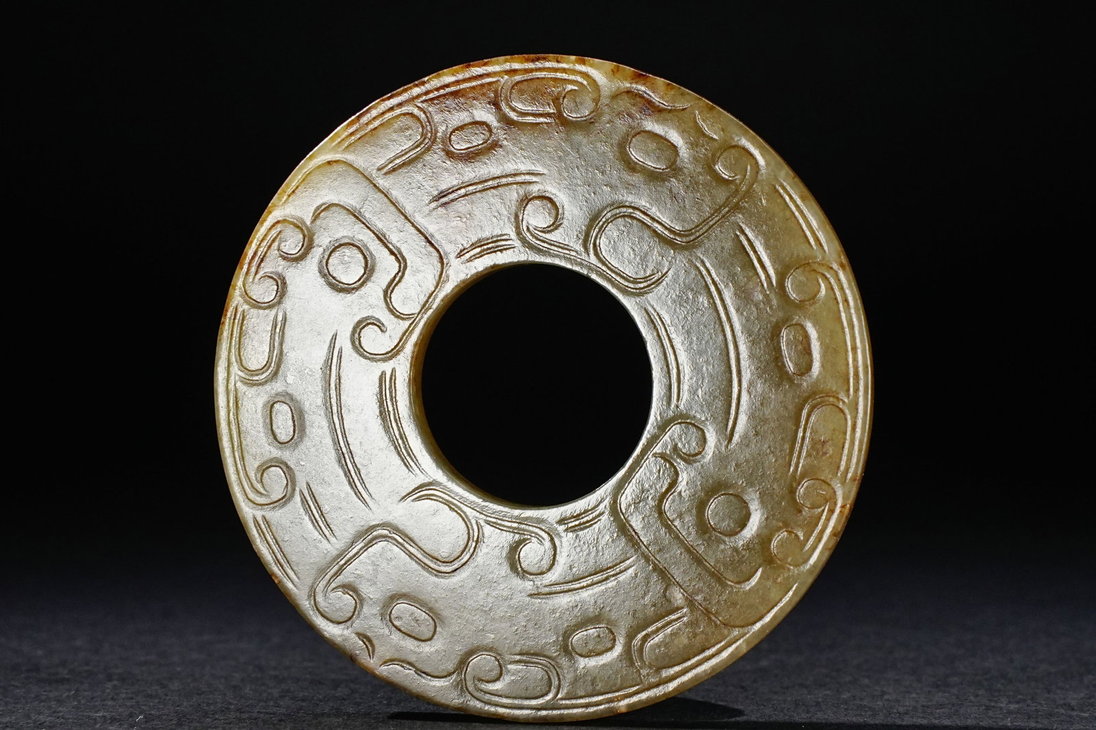 Jade Carved Dragon Pattern Bi (1 of 8)