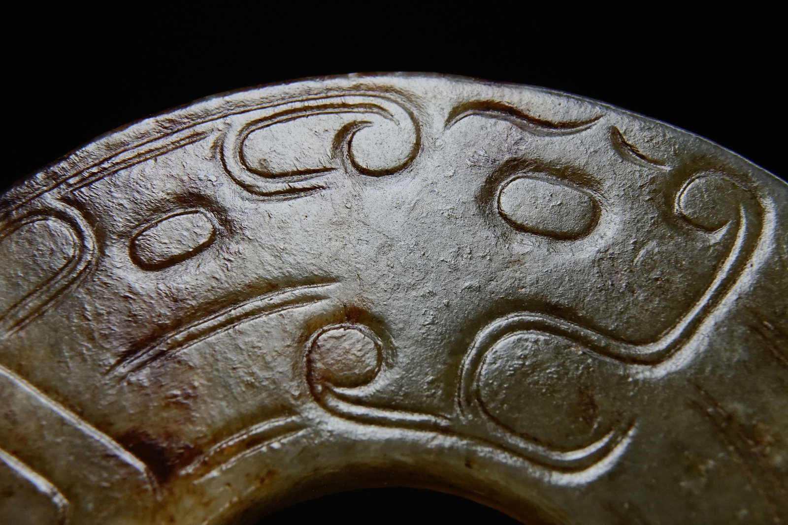 Jade Carved Dragon Pattern Bi - 3