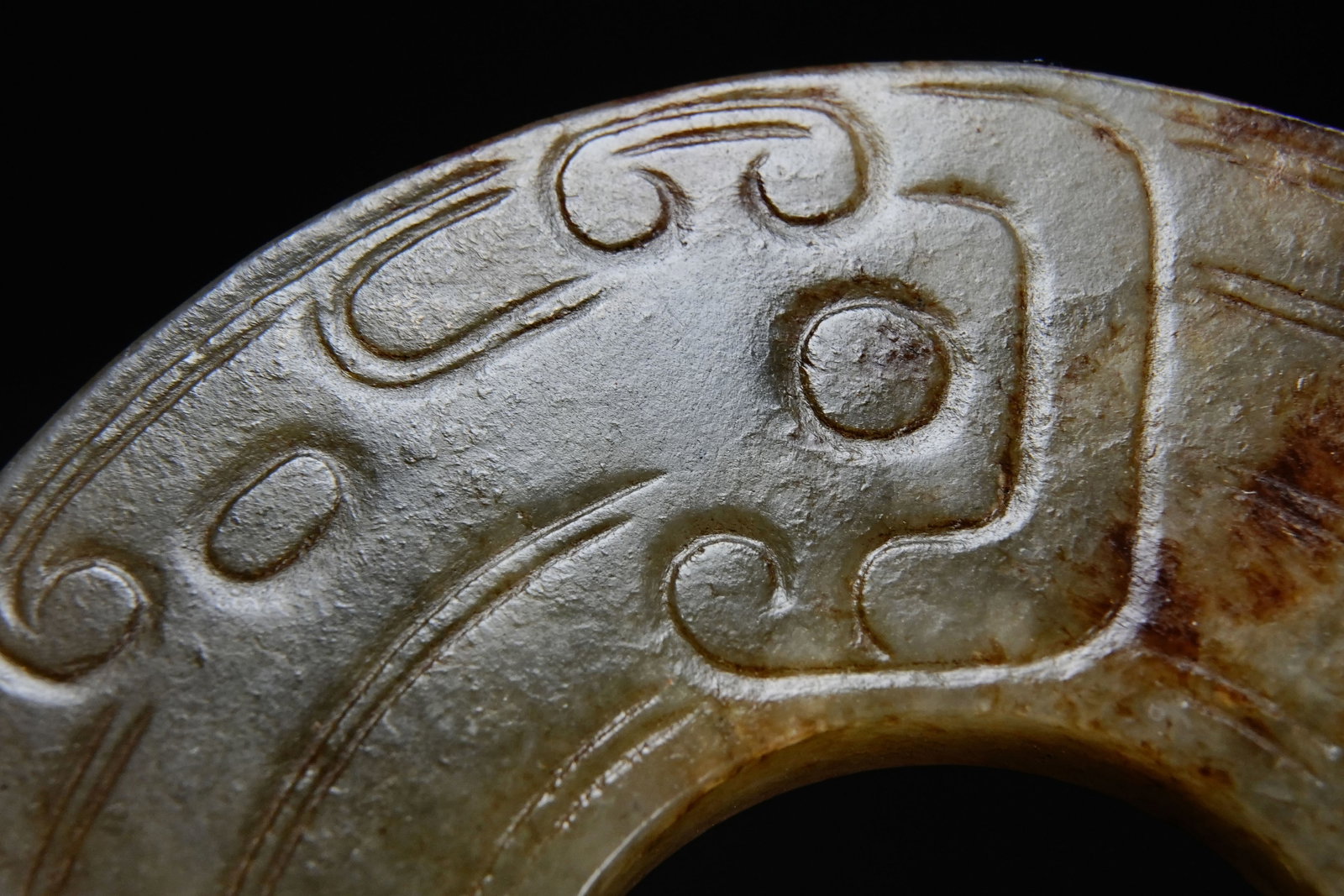 Jade Carved Dragon Pattern Bi - 4