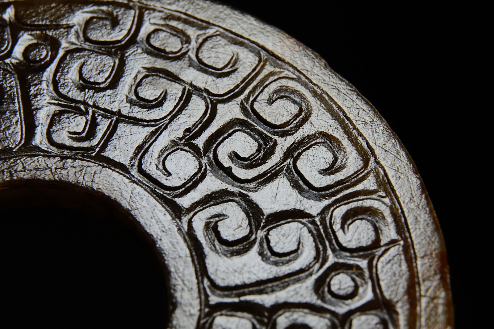 Jade Carved Dragon Pattern Bi - 4