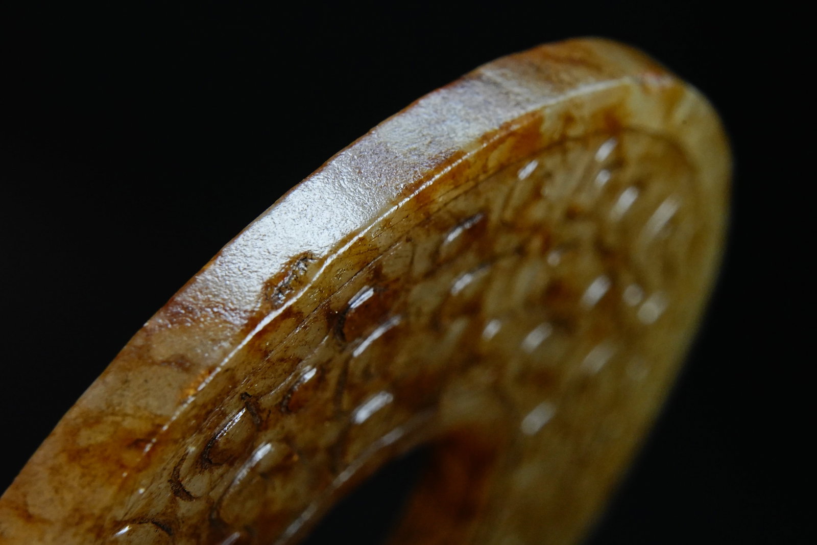 Jade Carved Dragon Pattern Bi - 8