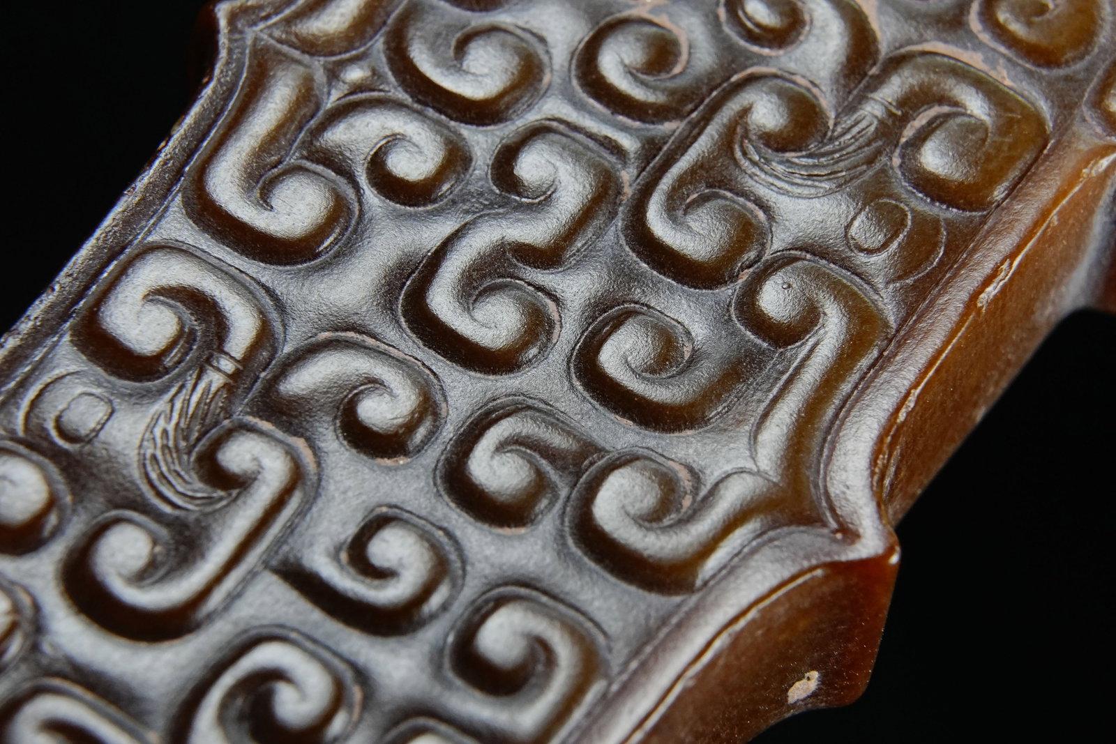 Jade Carved Cloud Pattern Dragon and Phoenix Shape Ornament - 9
