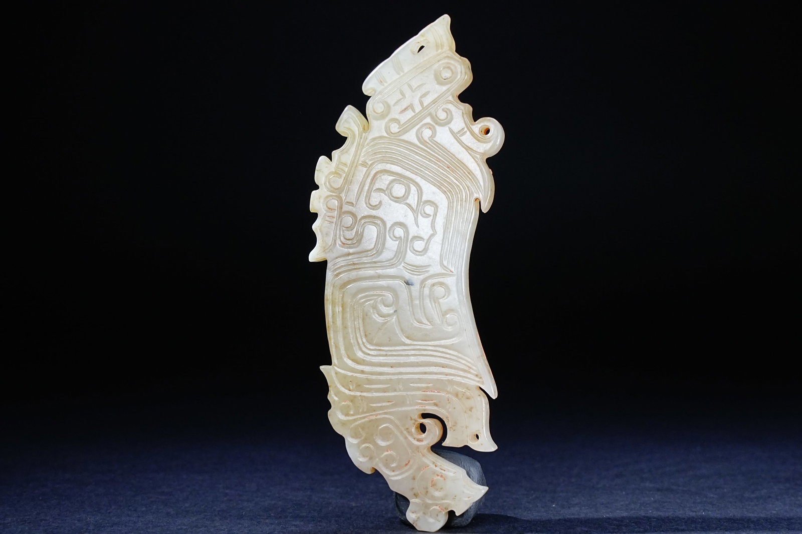 Jade Carved Beast Face Pattern Bird Shape Bi - 2