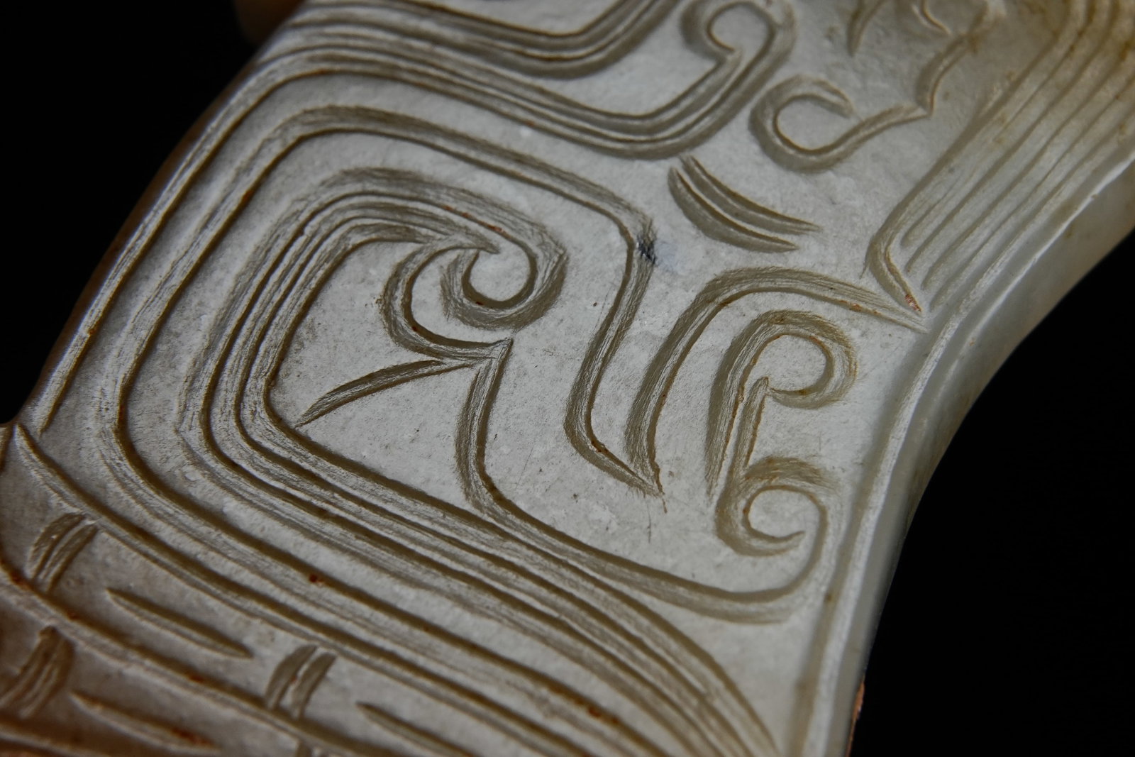 Jade Carved Beast Face Pattern Bird Shape Bi - 8