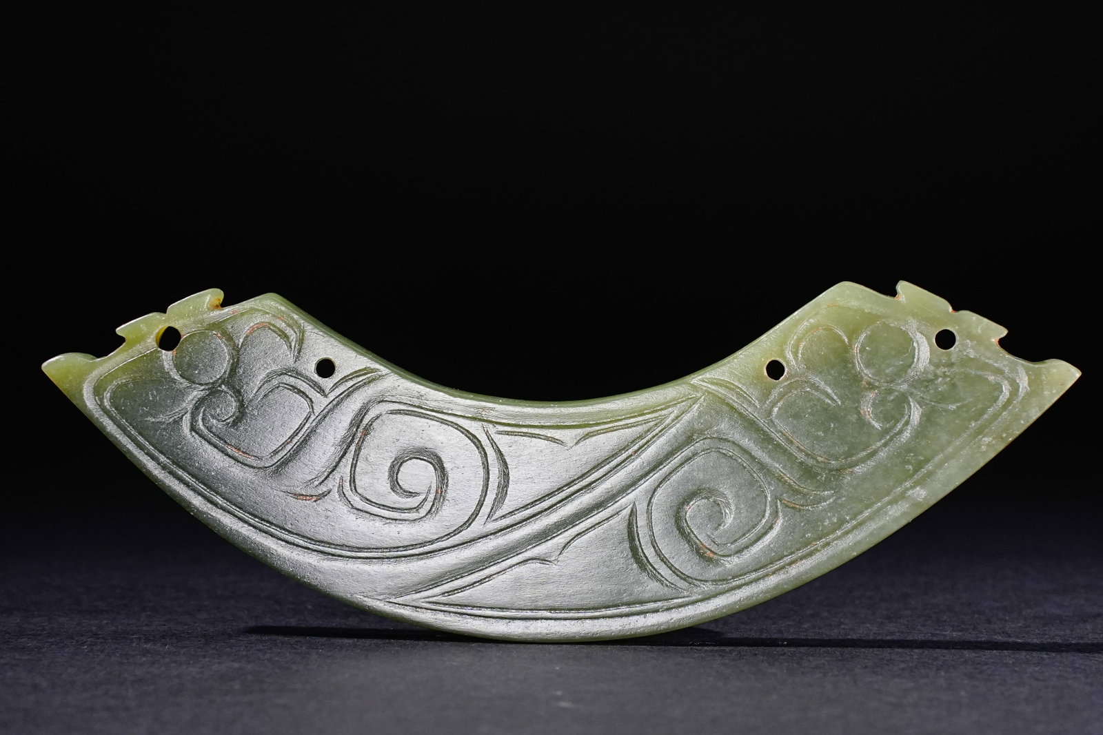 Jade Carved Phoenix Pattern Huang - 2