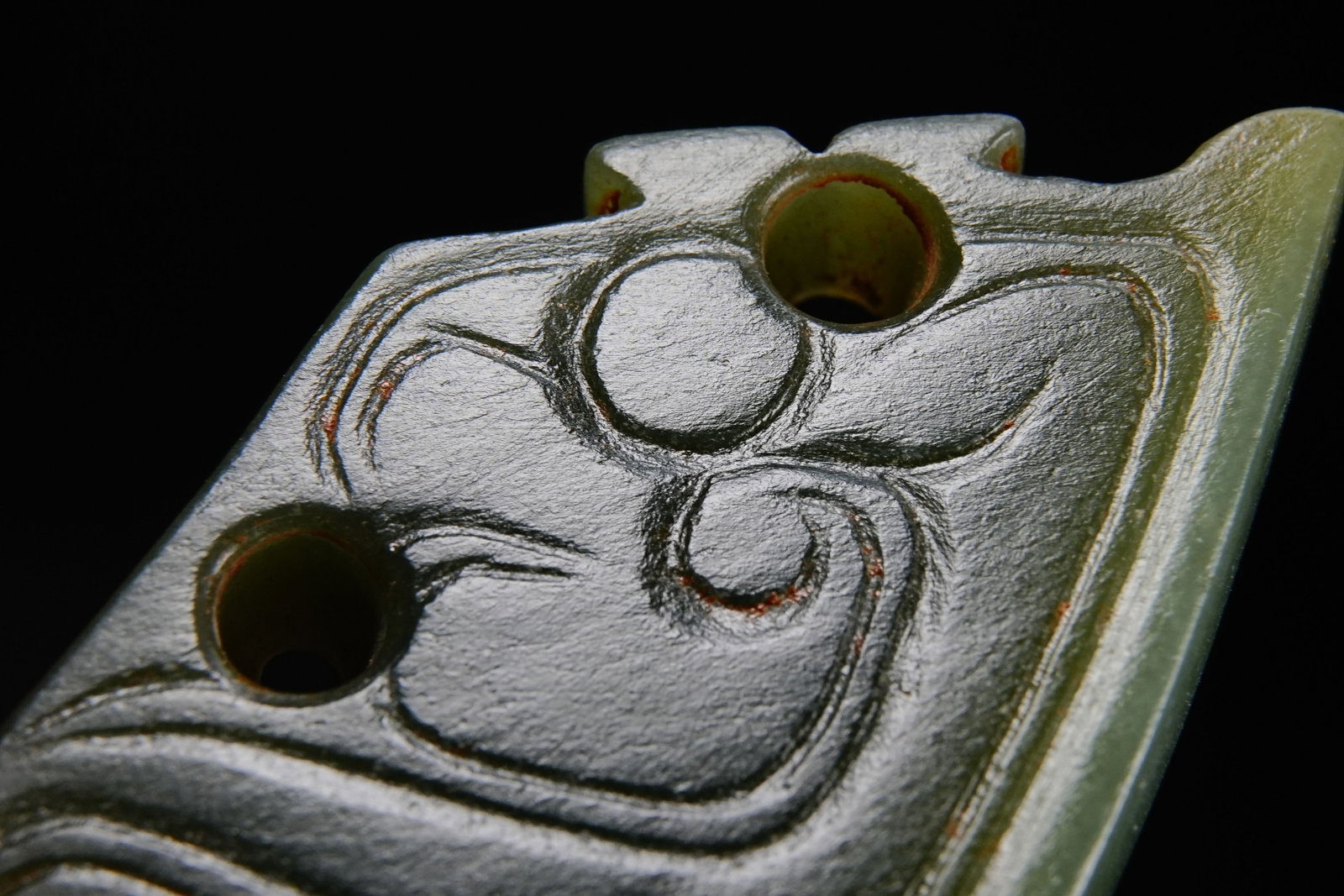 Jade Carved Phoenix Pattern Huang - 3