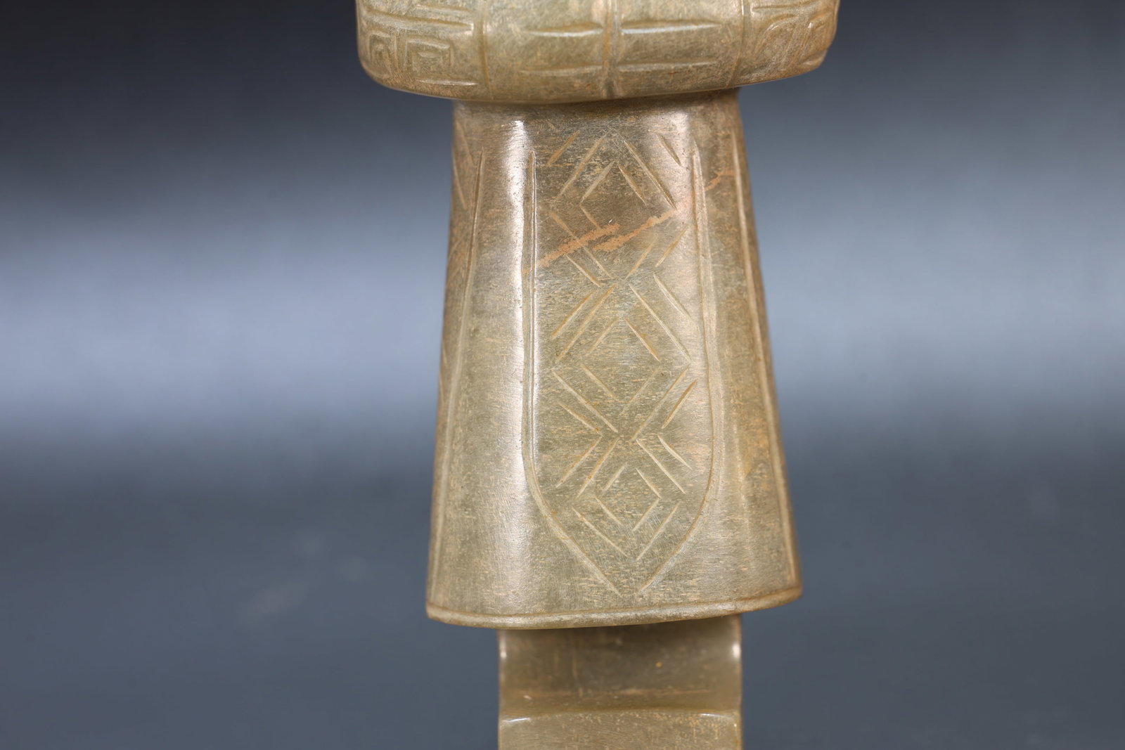 Jade Carved Beast Face Pattern Character Shape Figure - 4