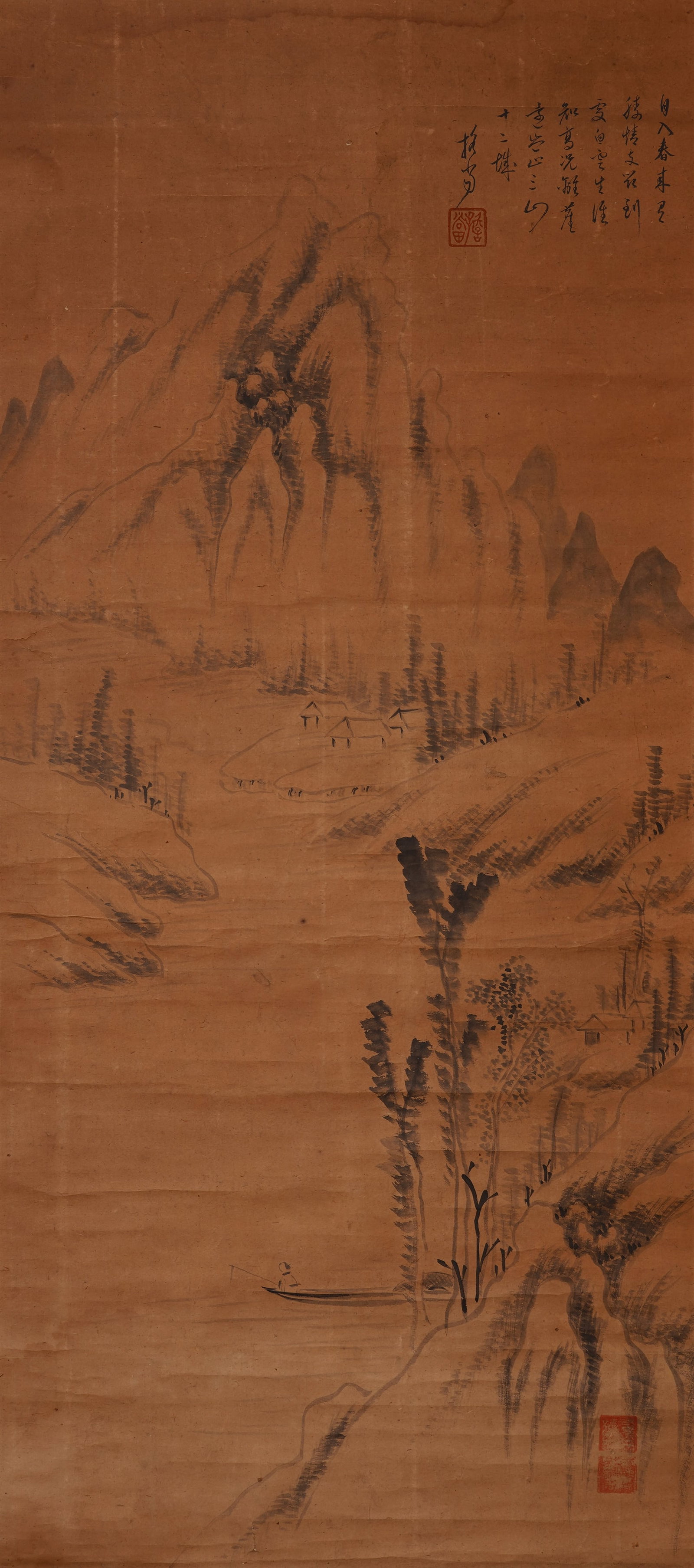 A CHINESE HAND PAINTING WITH THE MARK OF DAN DANG (1 of 10)