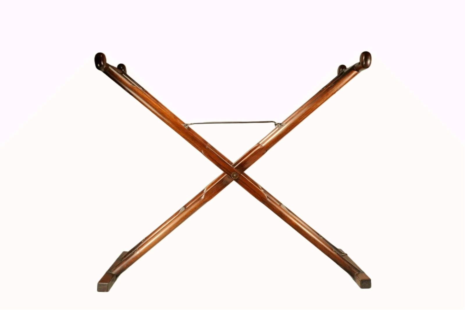 A HUANGHUALI FOLDING QIN STAND: A HUANGHUALI FOLDING QIN STAND Size:Length:90cm,Width:36cm,Height:80cm