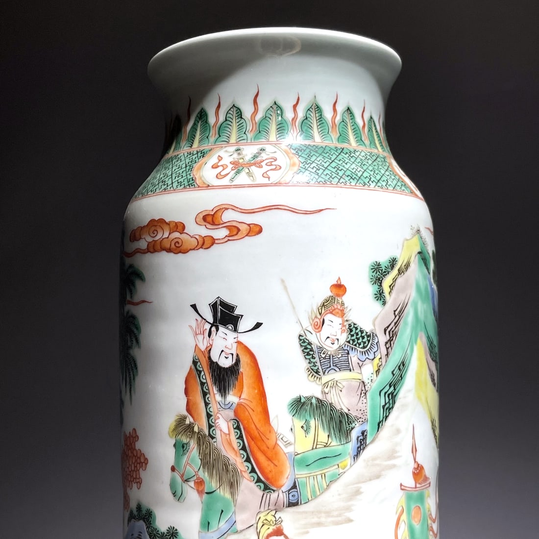 A WUCAI 'FIGURES' SLEEVE VASE - 5