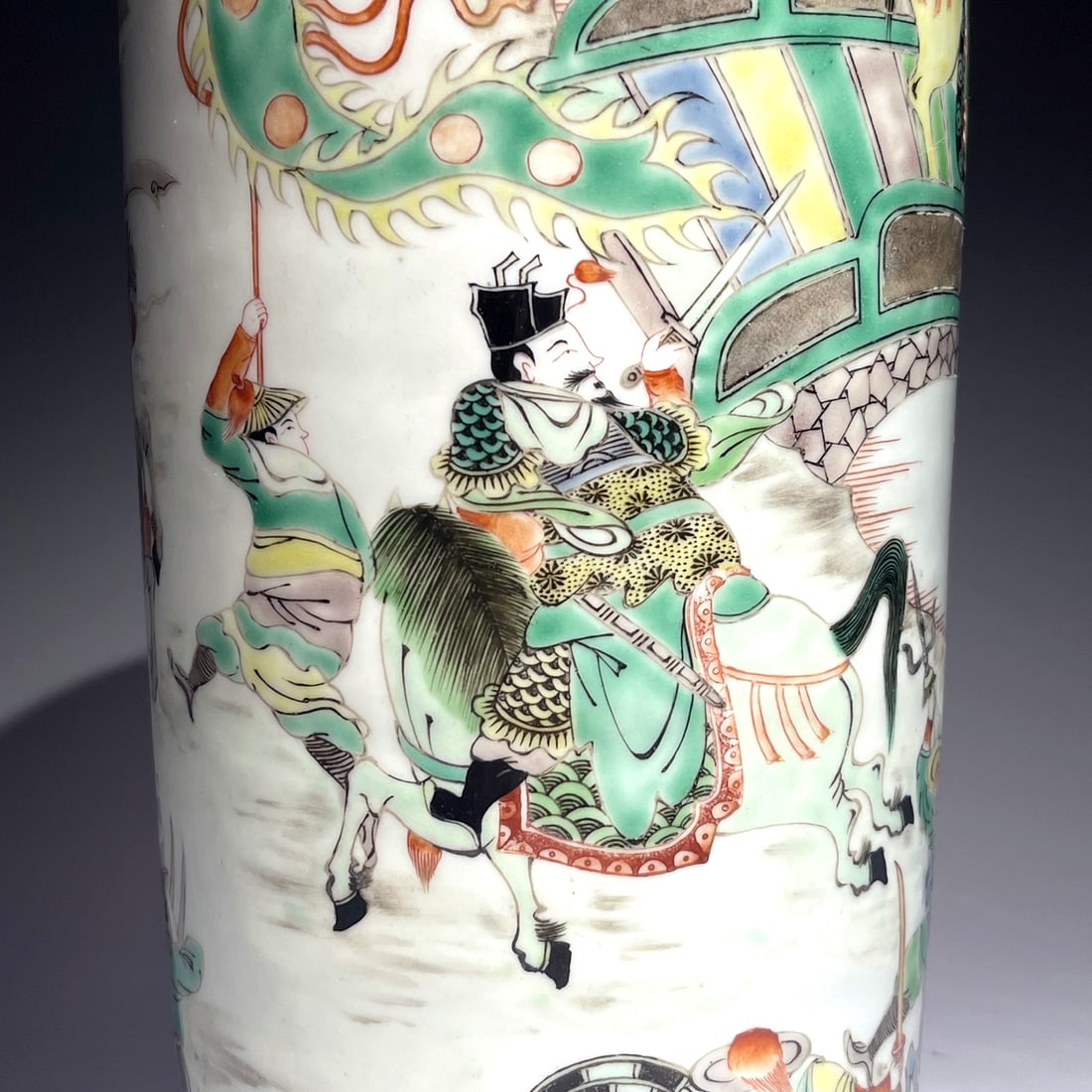 A WUCAI 'FIGURES' SLEEVE VASE - 7