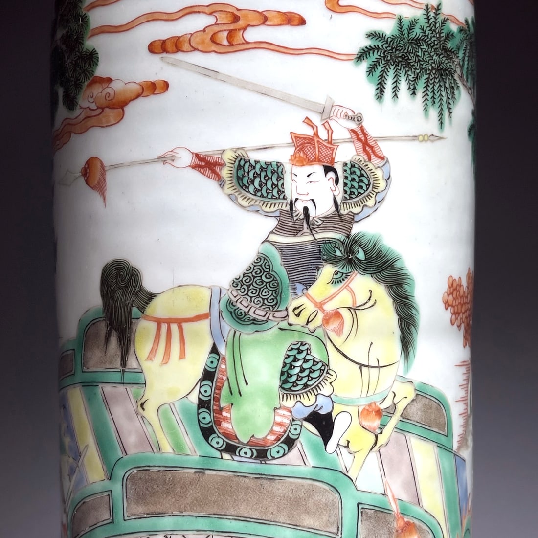 A WUCAI 'FIGURES' SLEEVE VASE - 8