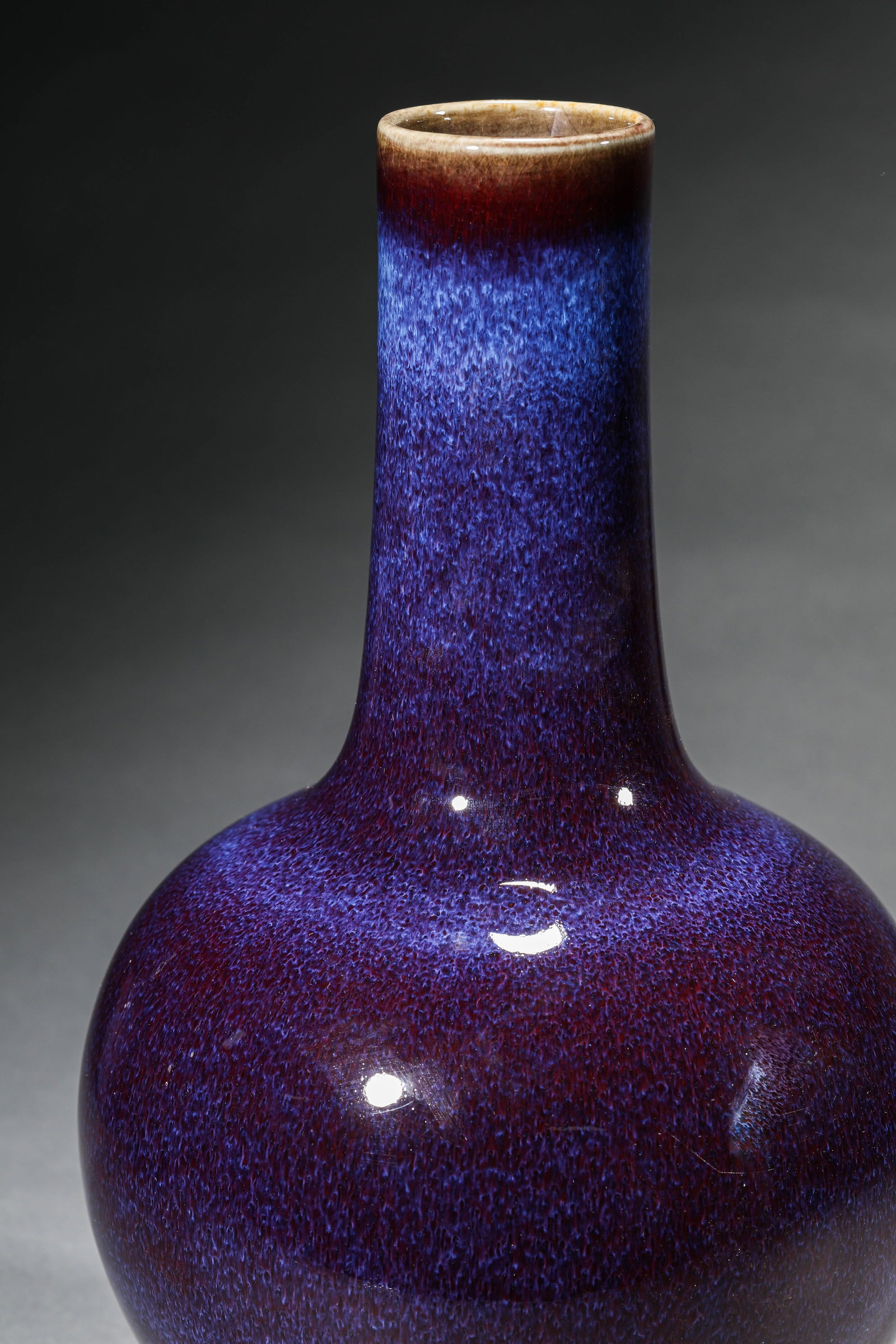 A FLAMBE-GLAZED GLOBULAR VASE - 2