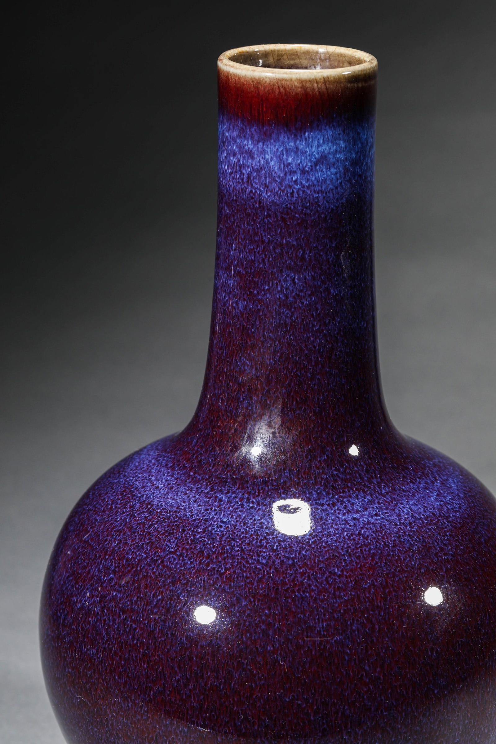 A FLAMBE-GLAZED GLOBULAR VASE - 4