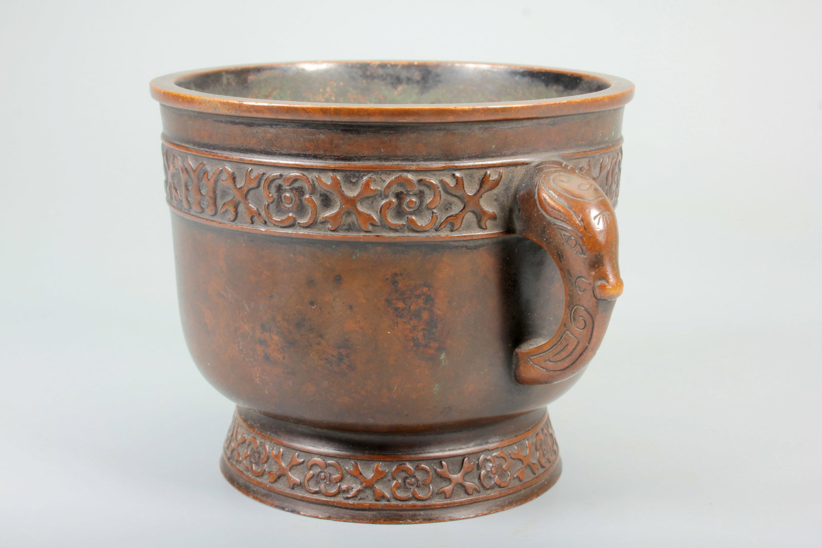 A DRAGON HEAD EAR GUI-STYLE COPPER BURNER - 4