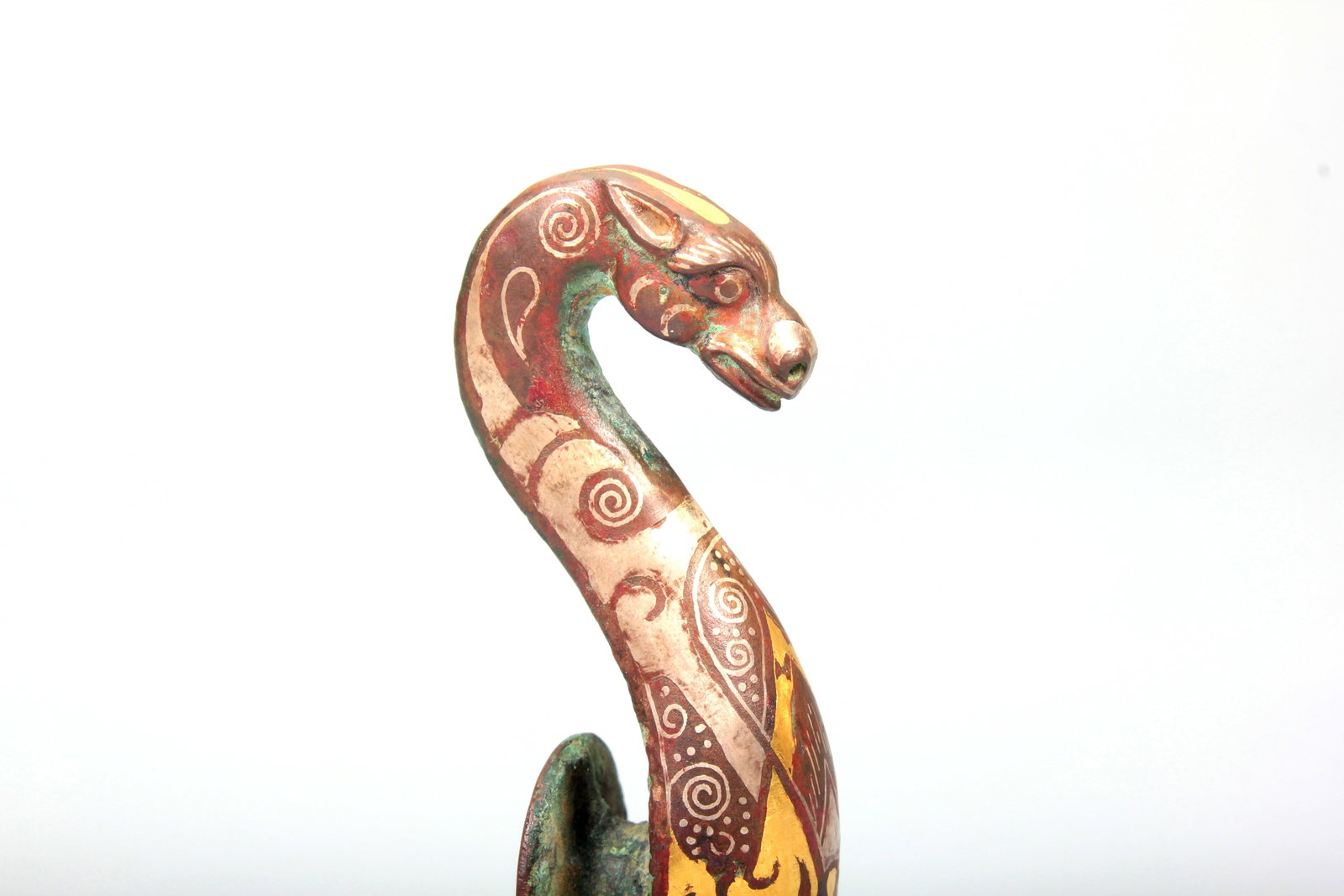 A GOLD-INLAID BRONZE HOOK - 5