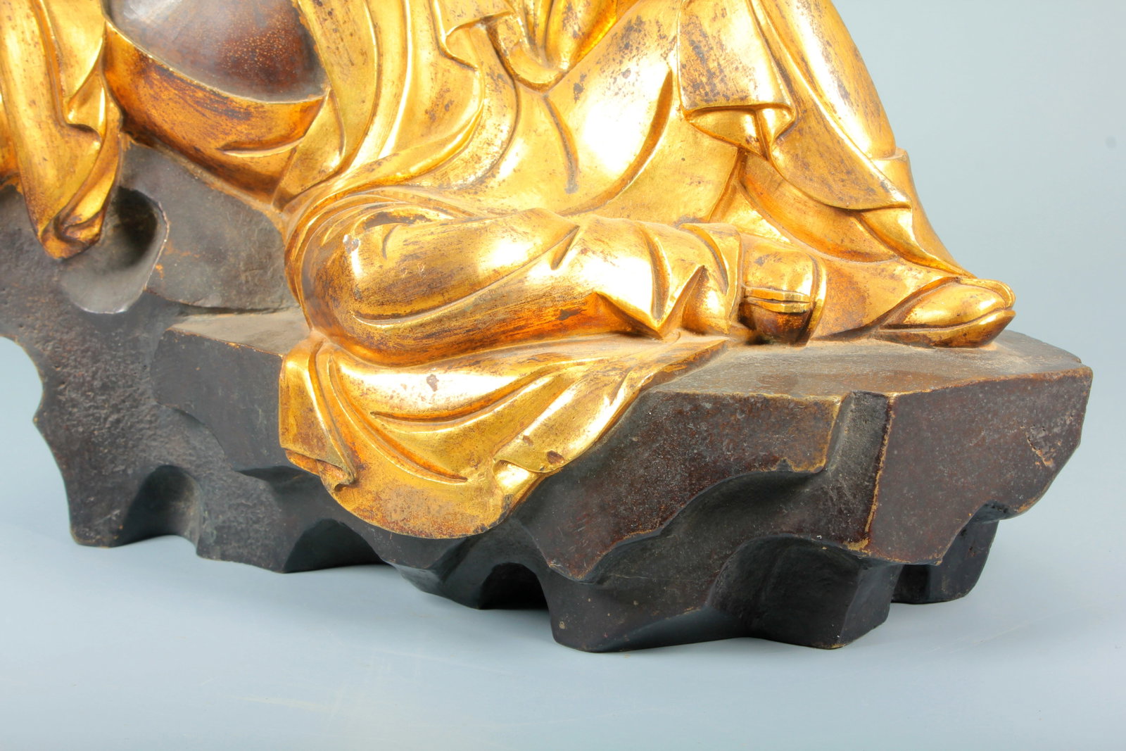 A COPPER GILT SLEEPING DREAMING ARHAT STATUE - 4
