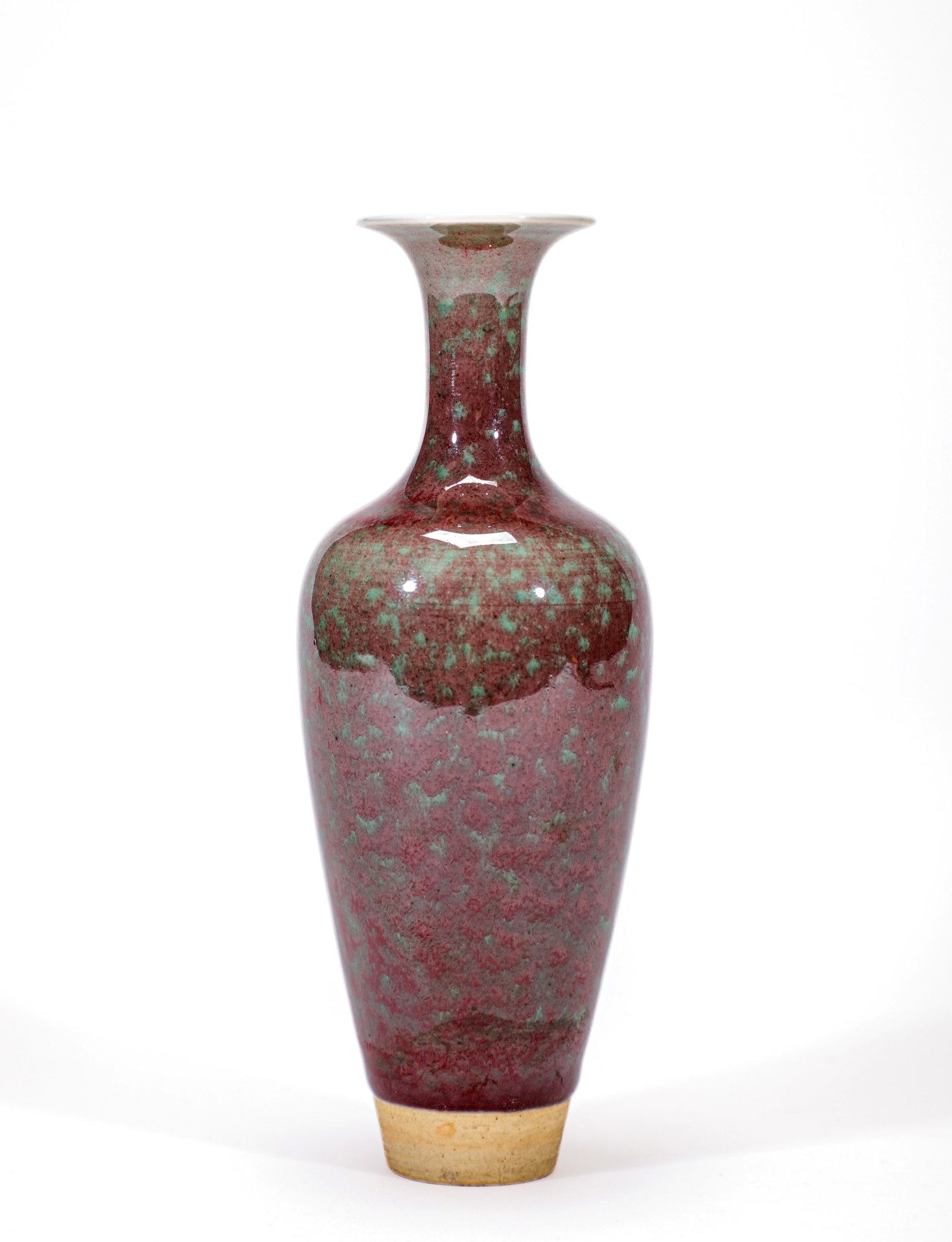 A LANG-YAO RED-GLAZED WILLOW-LEAF VASE - 2