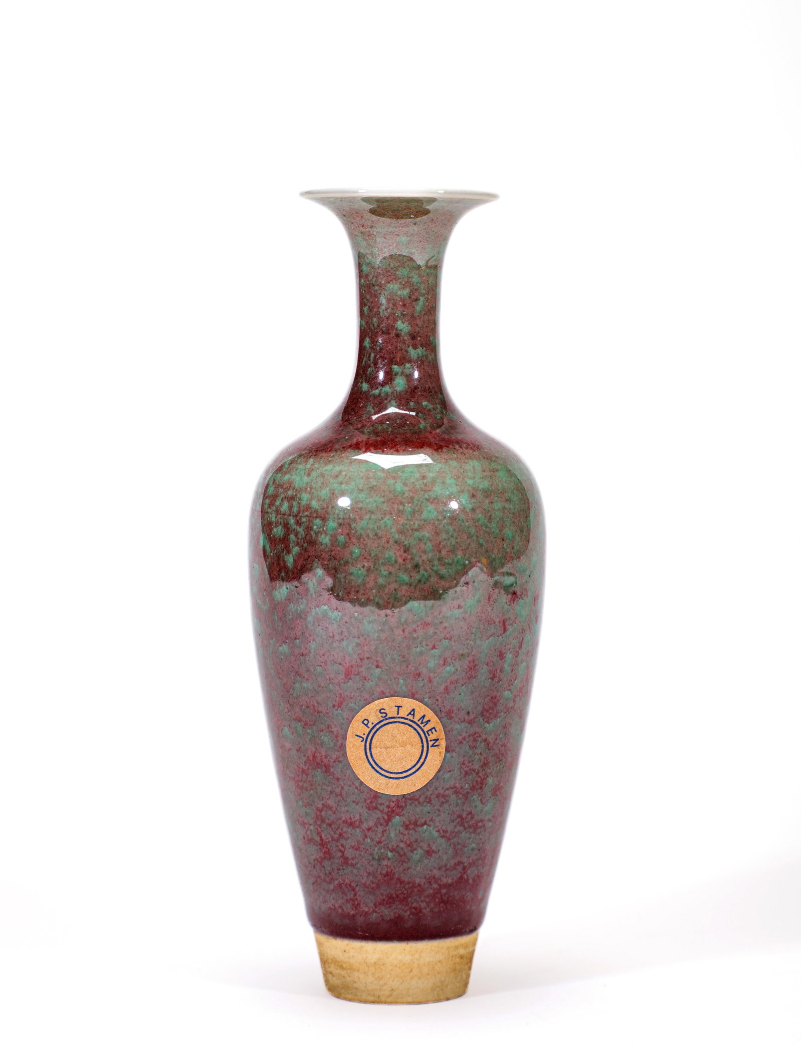 A LANG-YAO RED-GLAZED WILLOW-LEAF VASE - 4