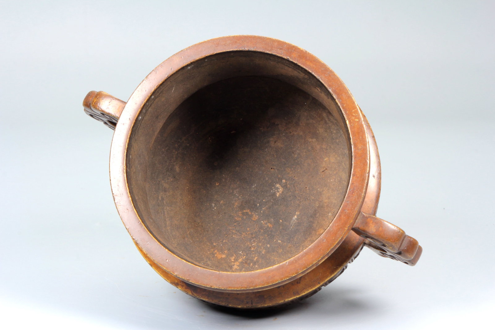 A BRONZE 'RUYI' HANDLED CENSER - 9