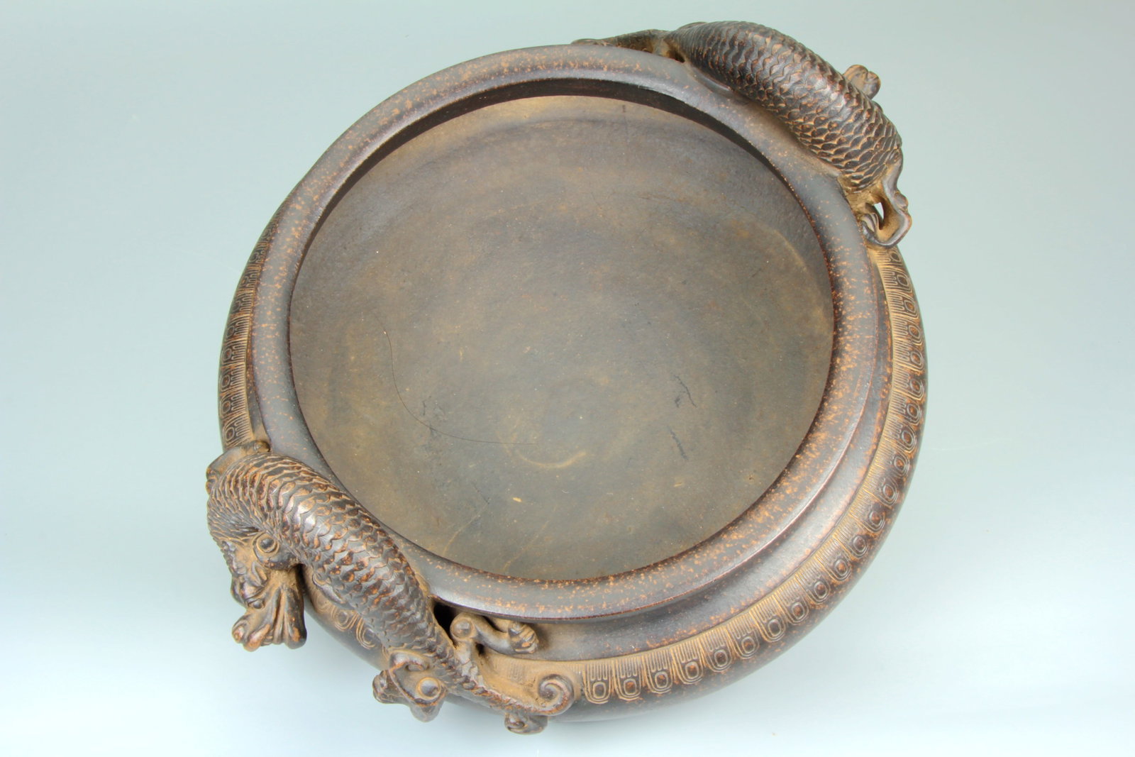 A ZISHA 'DRAGON' HANDLED CENSER - 8