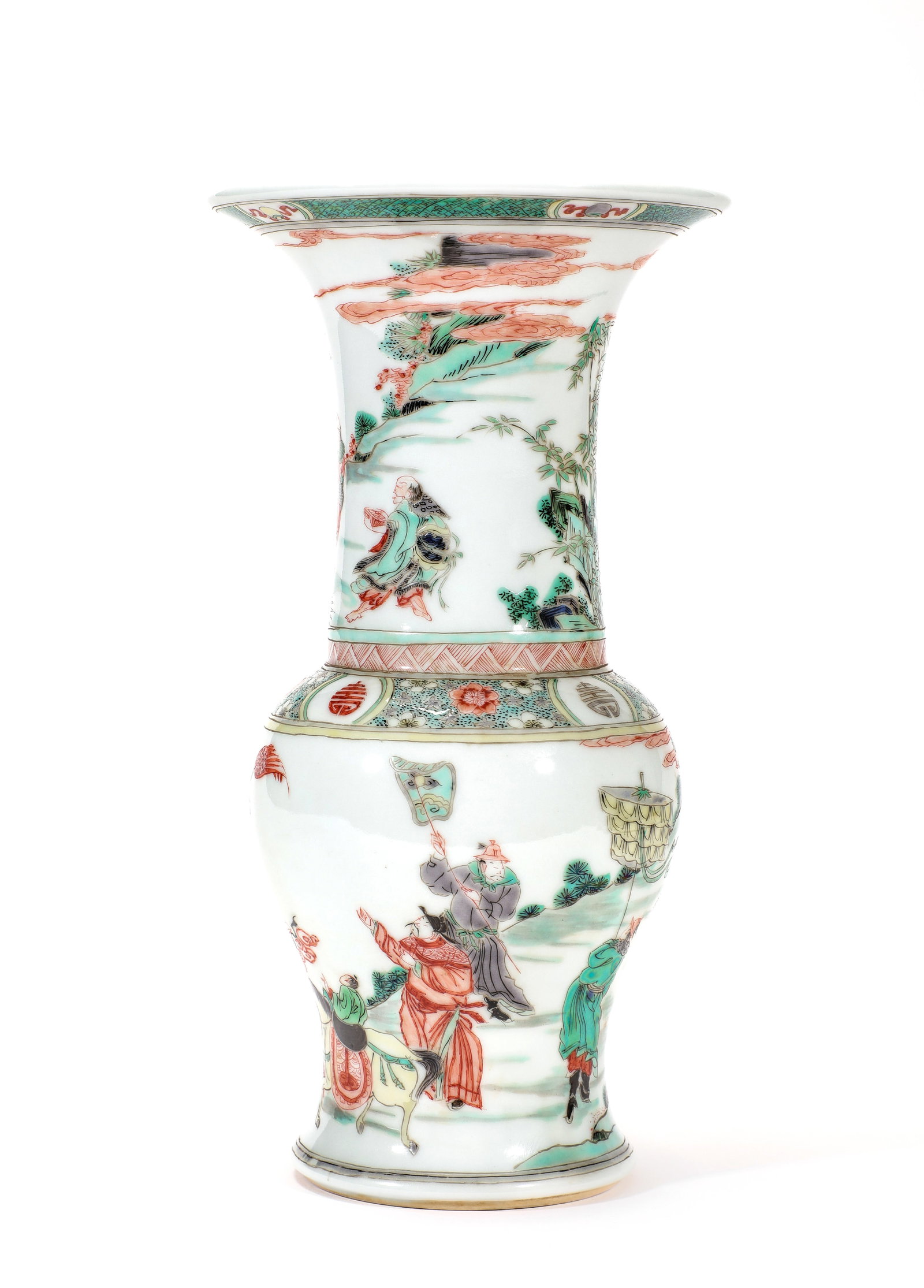 A WUCAI 'FIGURAL' BEAKER VASE - 2