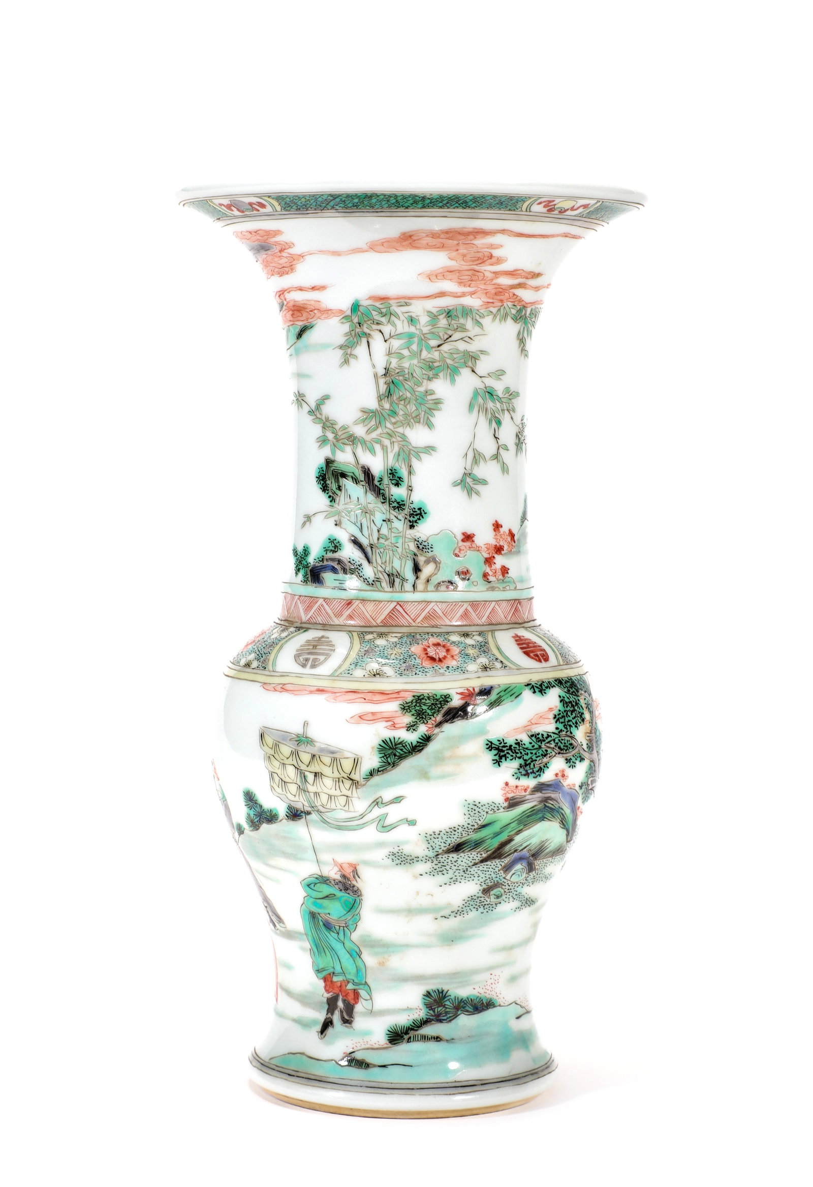 A WUCAI 'FIGURAL' BEAKER VASE - 3