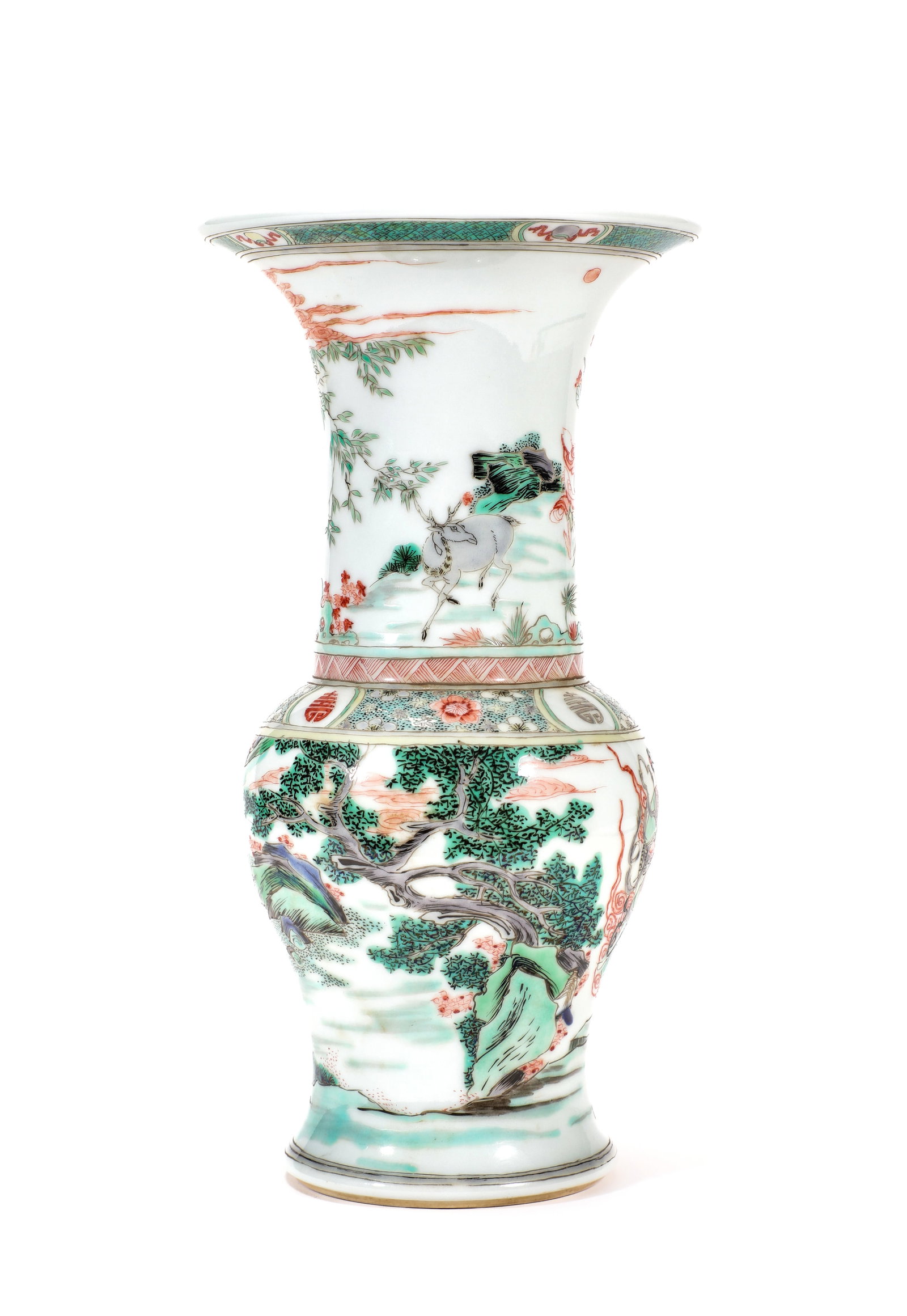 A WUCAI 'FIGURAL' BEAKER VASE - 4
