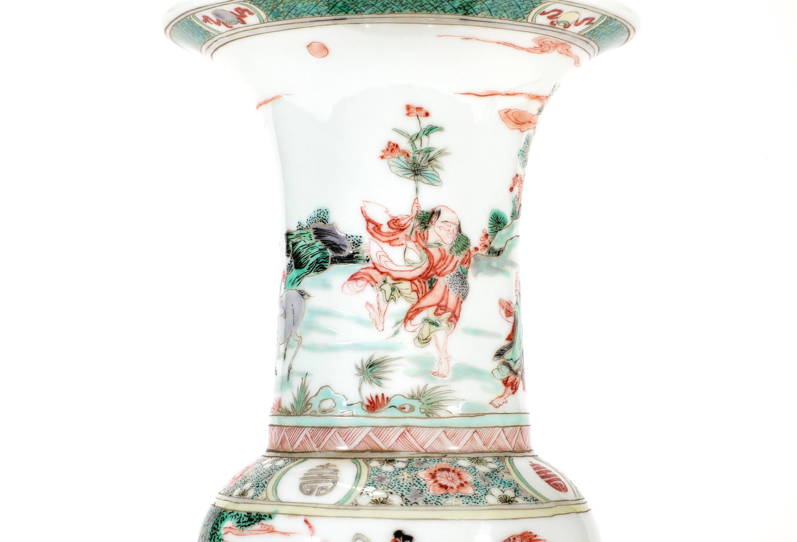 A WUCAI 'FIGURAL' BEAKER VASE - 6