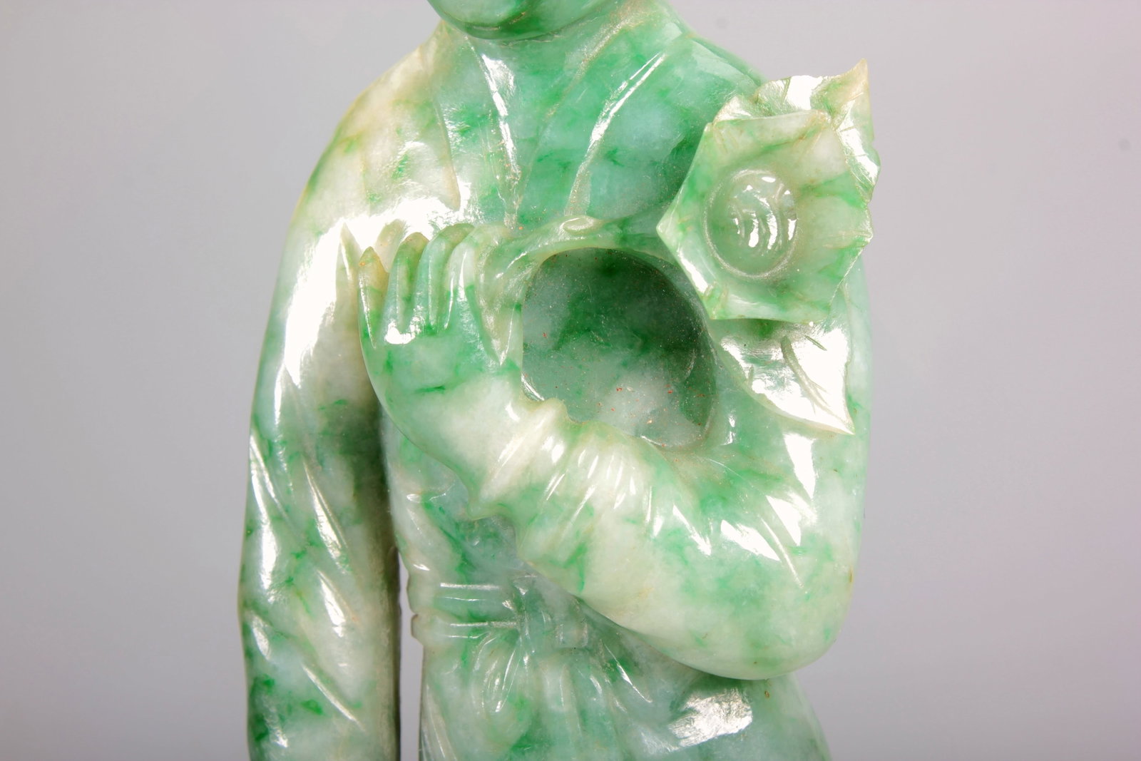 A JADEITE MAIDSERVANT FIGURE - 3